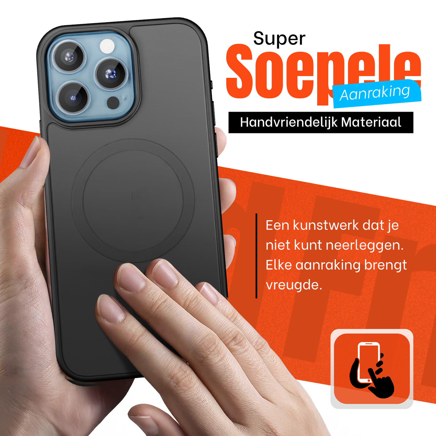 My Case Zwart MagSafe Hoesje geschikt voor iPhone 13 Pro Max – Slank, Sterk & MagSafe-Klaar