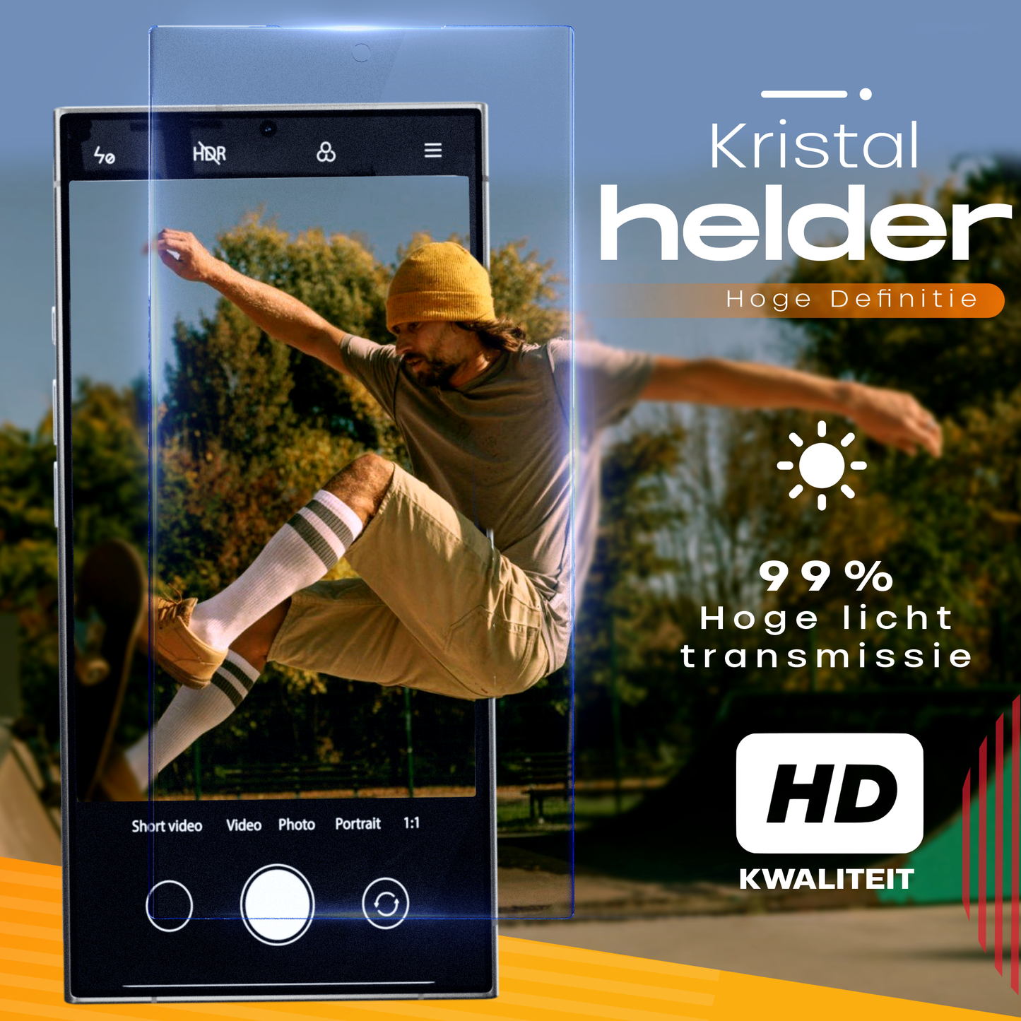 Solutionss4 Screenprotector voor Samsung Galaxy S24 Ultra – Case Vriendelijk
