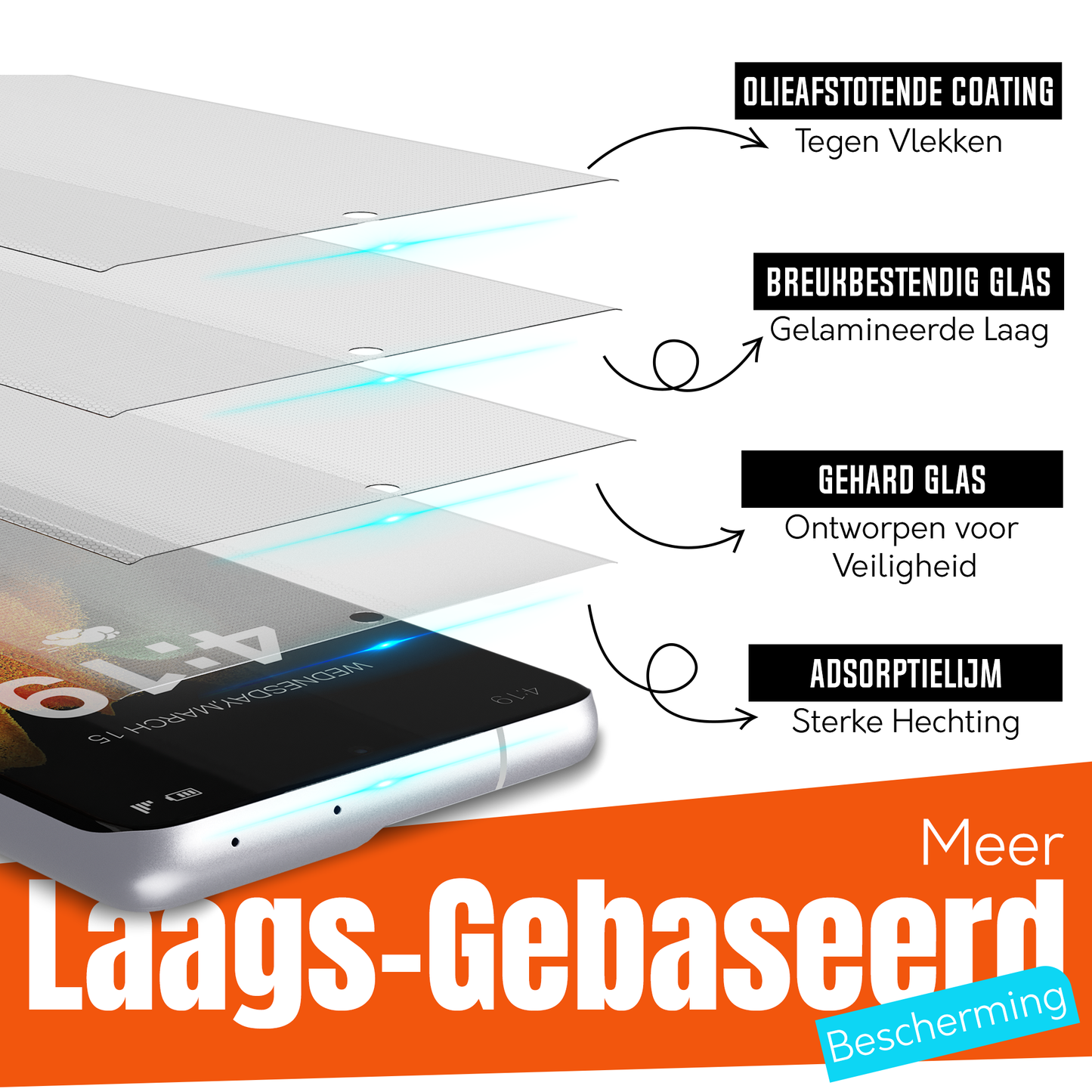 My Case 9H Gehard Glas Screenprotector voor Samsung Galaxy S21 Ultra