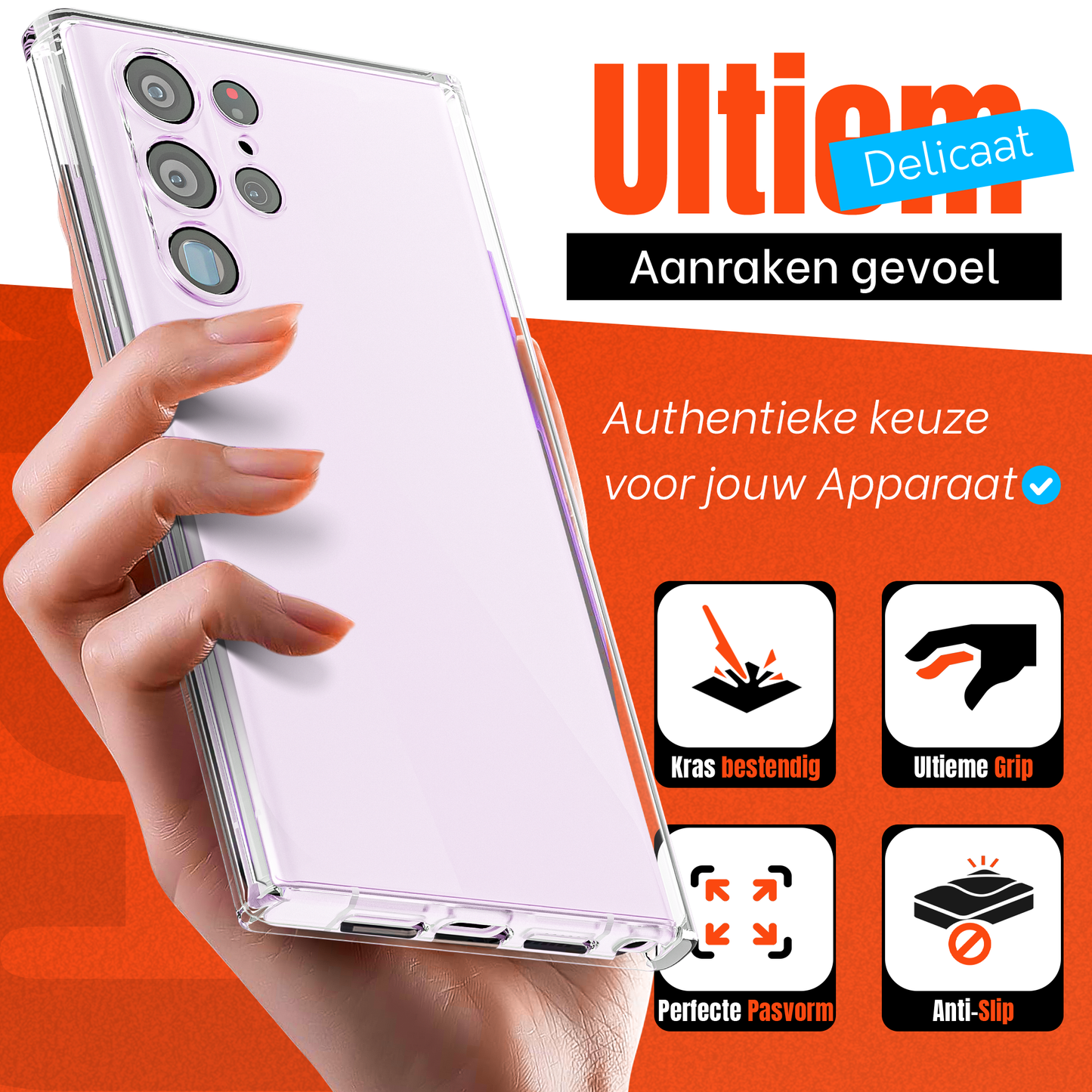 My Case  Transparante Hoes voor Samsung Galaxy S23 Ultra – Langdurig Helder