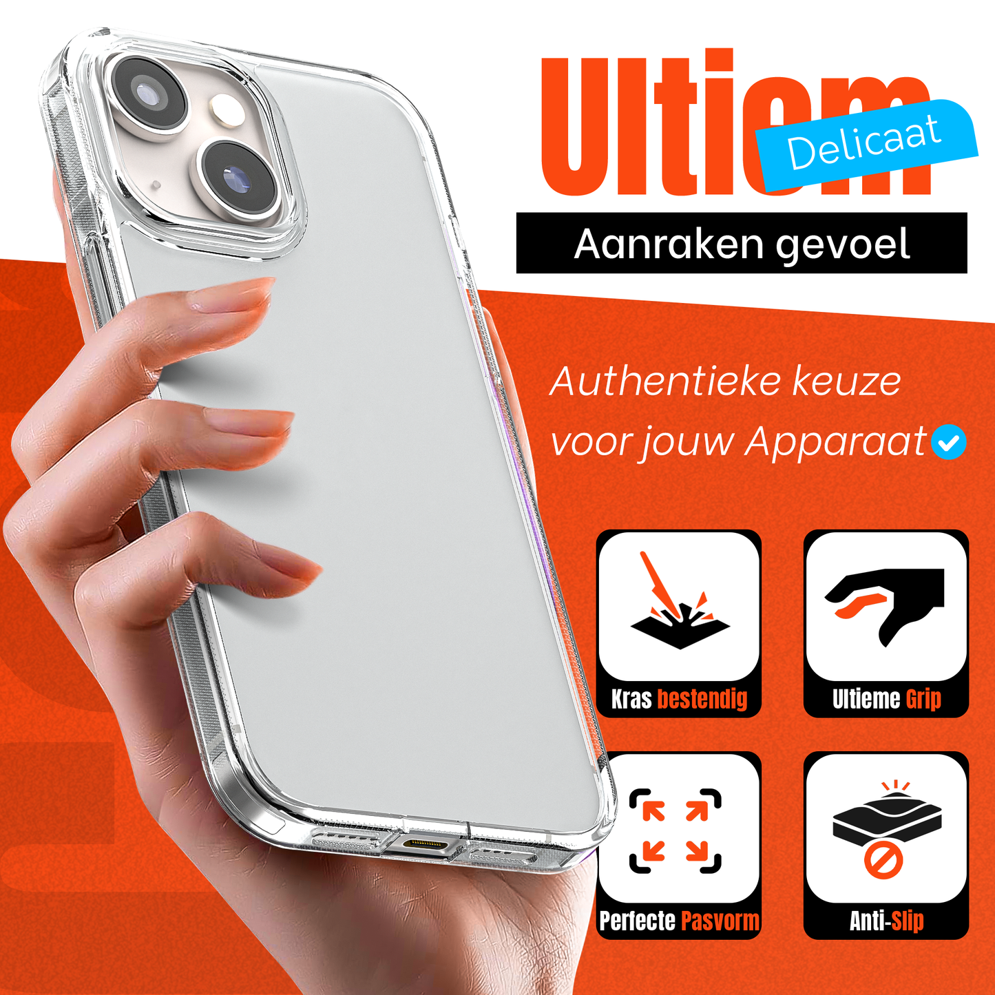 My Case Transparante Hoesje voor Apple iPhone 13 Mini – Langdurig Helder