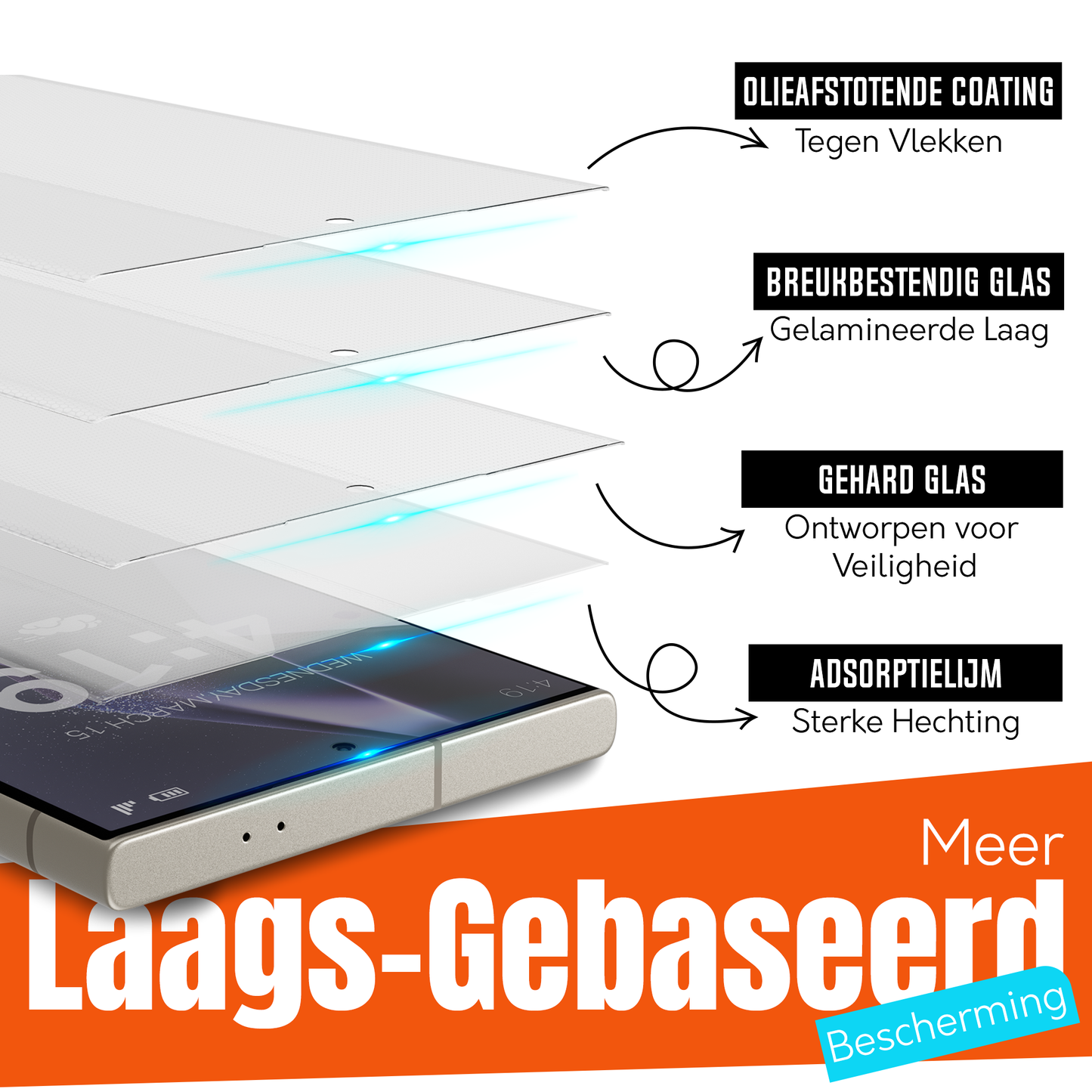 My Case 9H Gehard Glas Screenprotector voor Samsung Galaxy S24 Ultra