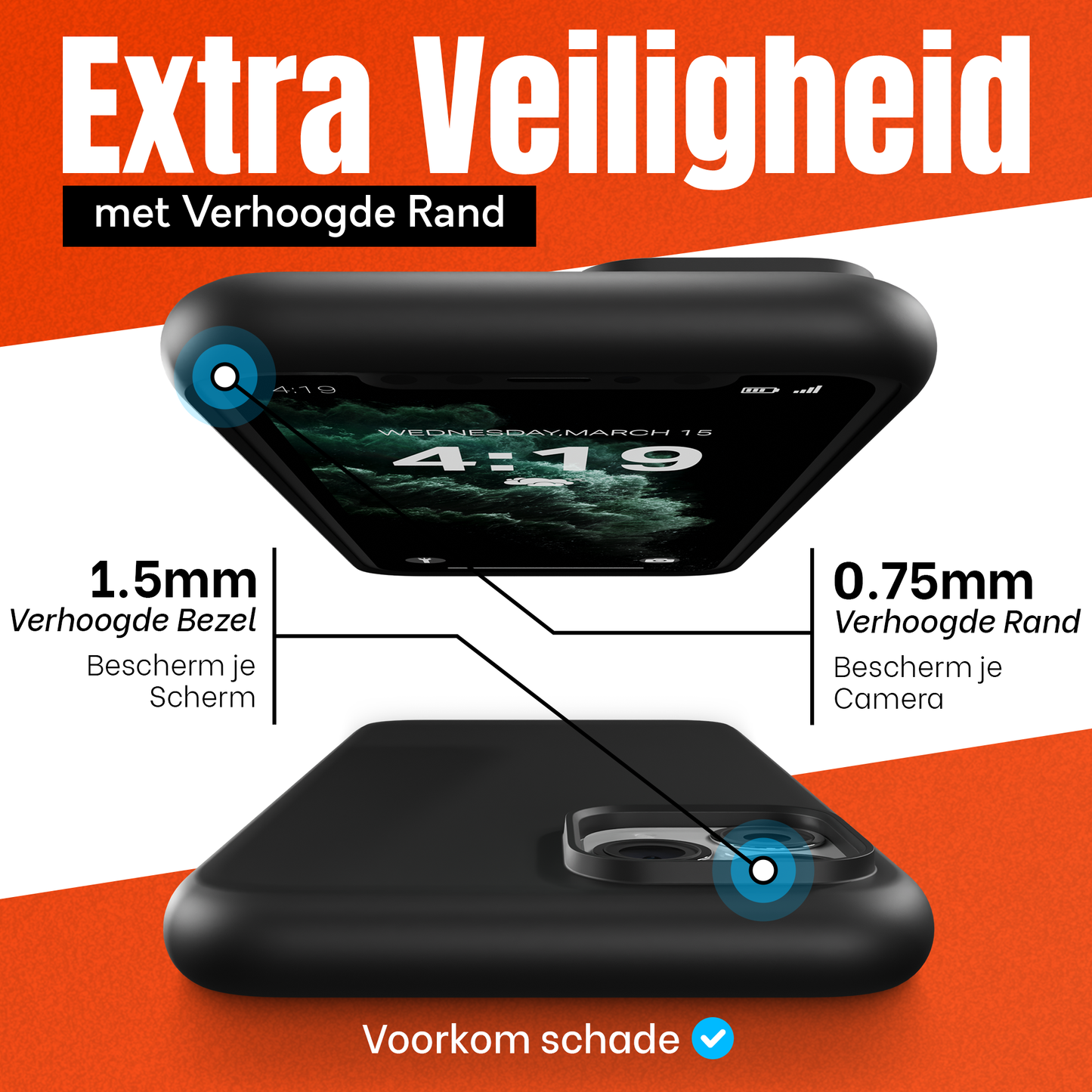 My Case Combo: Zwarte Siliconen Hoes met 2 Screenprotectors voor iPhone 11 Pro Max – Extra Veiligheid