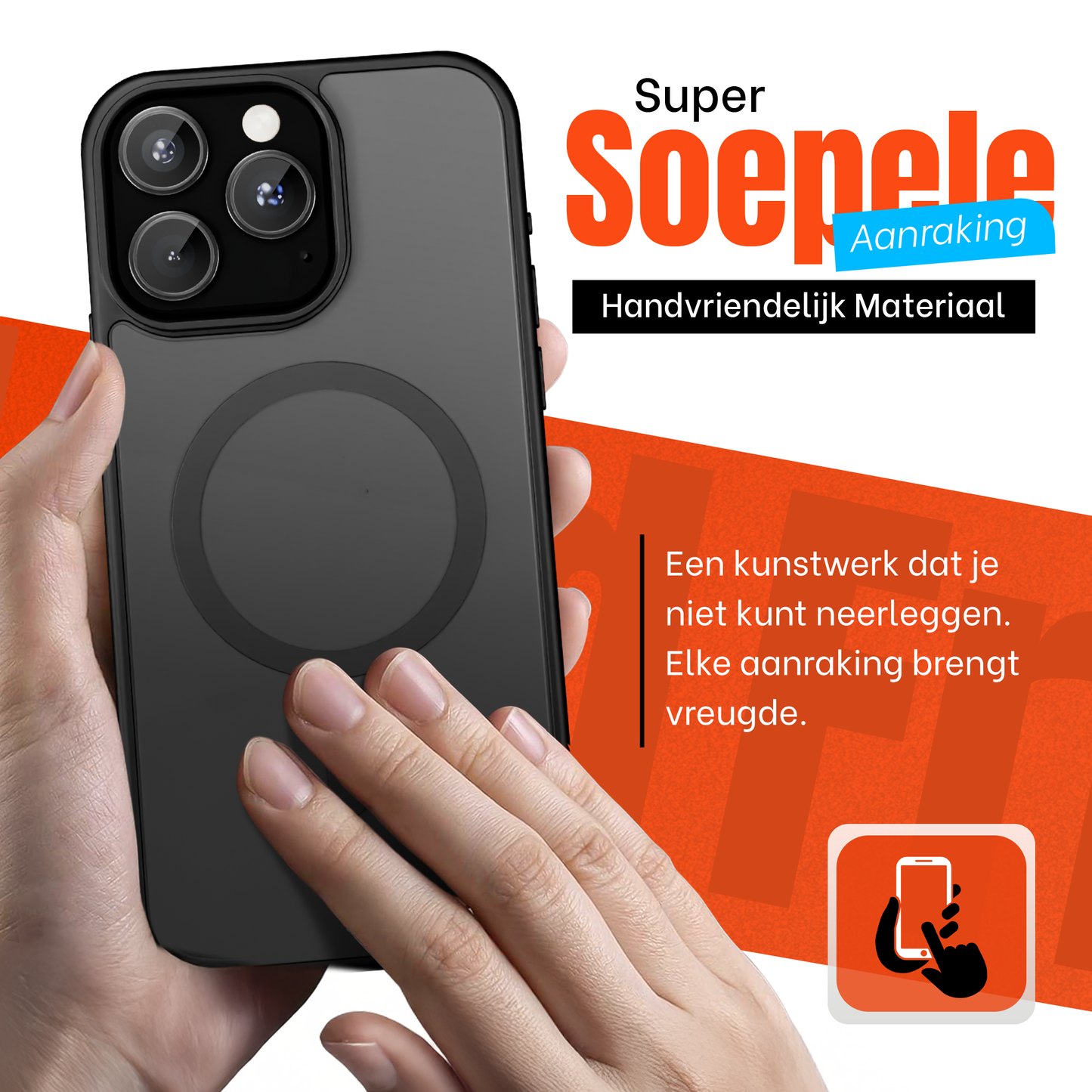 My Case Zwart MagSafe Hoesje geschikt voor iPhone 15 Pro Max – Slank, Sterk & MagSafe-Klaar