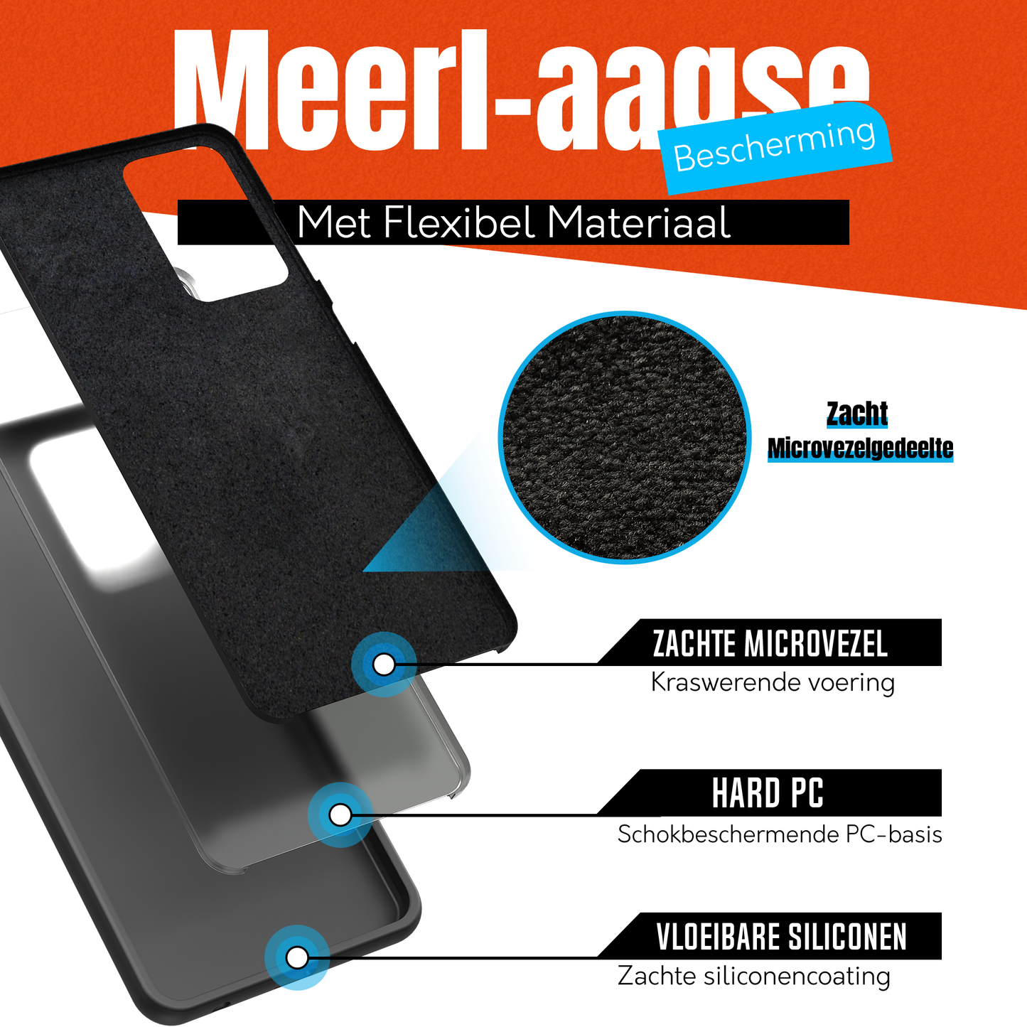 My Case Zwarte Siliconen Hoes voor Samsung Galaxy A53 – Slank Maar Beschermend