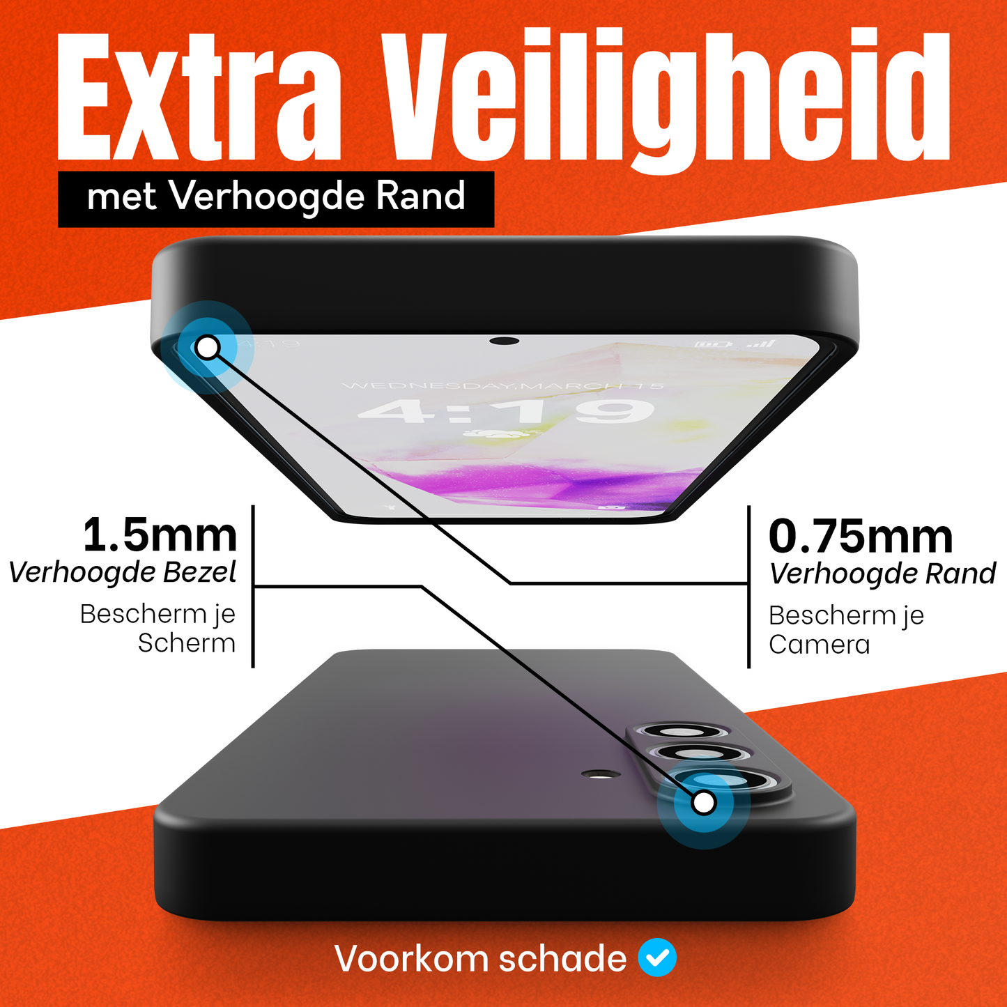 My Case Combo: Zwarte Siliconen Hoes met 2 Screenprotectors voor Samsung Galaxy A35 – Extra Veiligheid