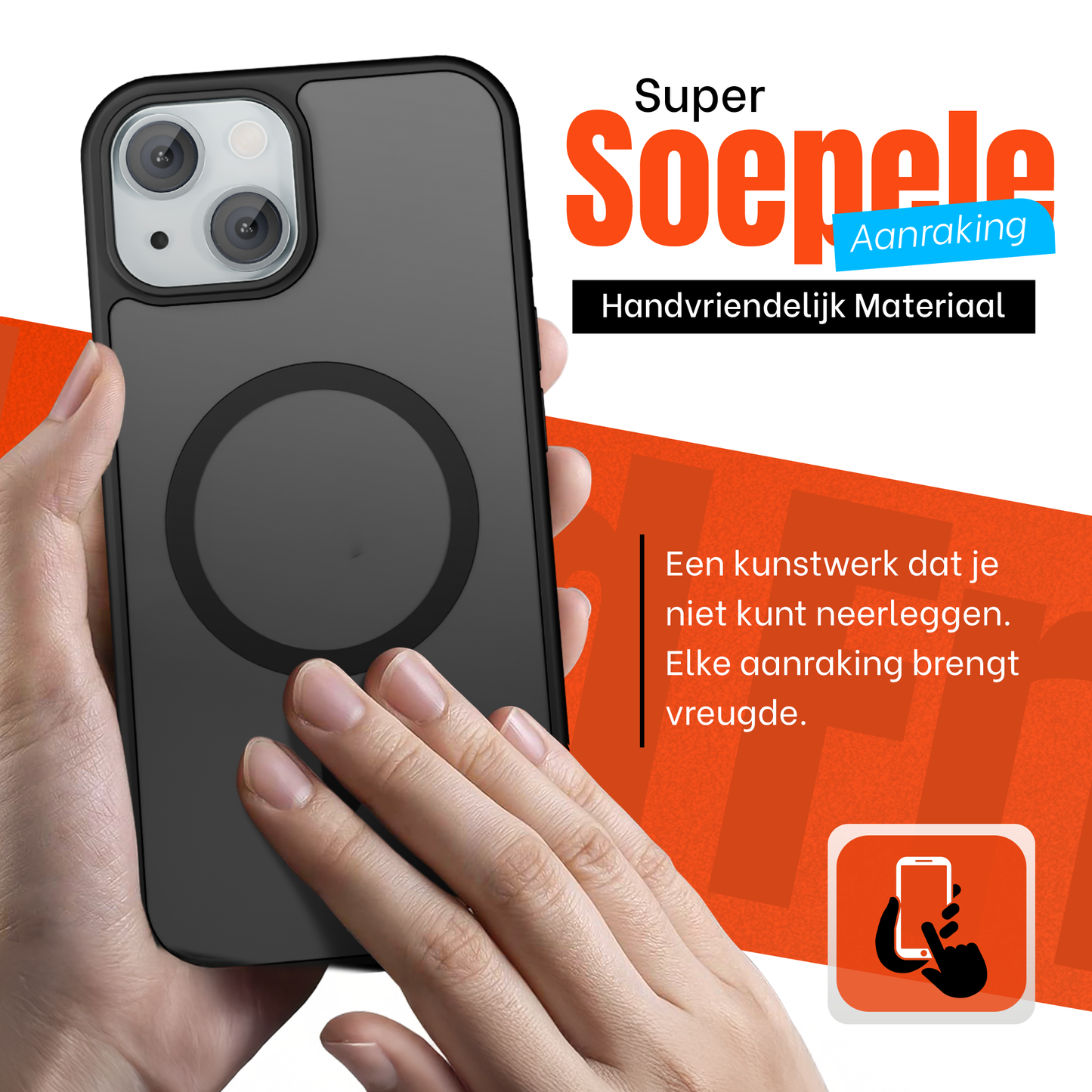 My Case Zwart MagSafe Hoesje geschikt voor iPhone 15 Plus – Slank, Sterk & MagSafe-Klaar