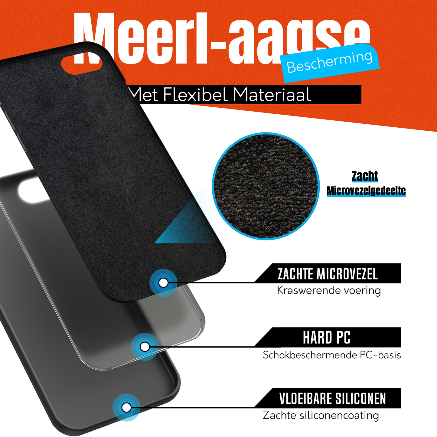 My Case Zwarte Siliconen Hoes voor iPhone SE 2022 – Slank Maar Beschermend