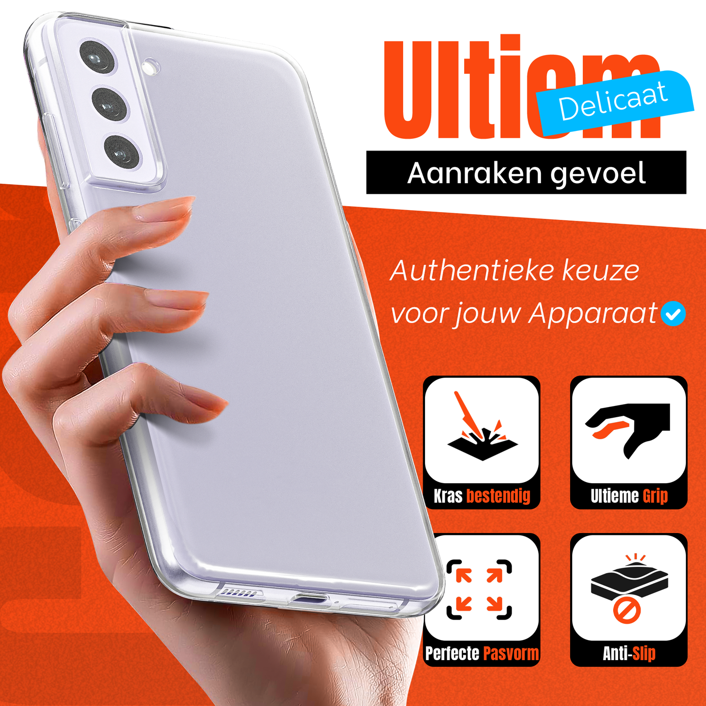 My Case Transparante Hoes voor Samsung Galaxy S21 FE – Langdurig Helder