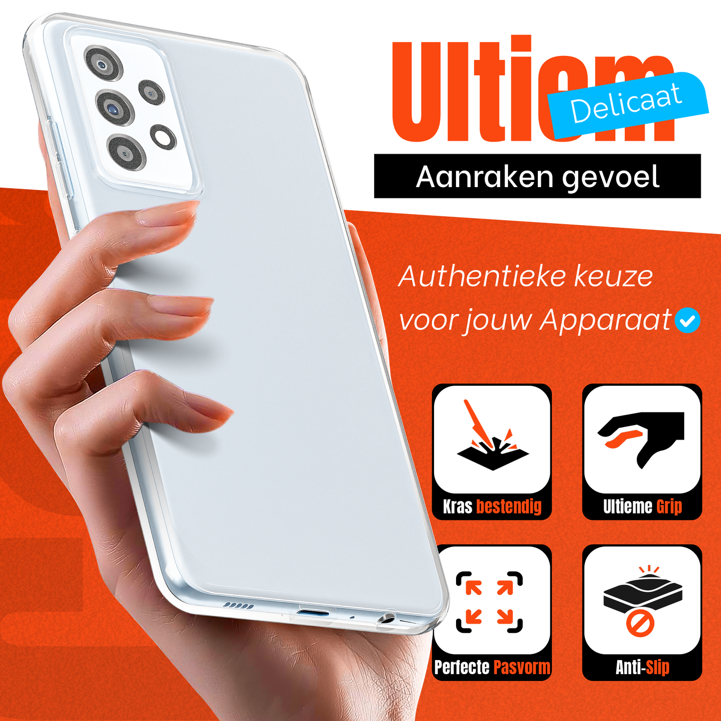 My Case  Transparante Hoes voor Samsung Galaxy A53 – Langdurig Helder