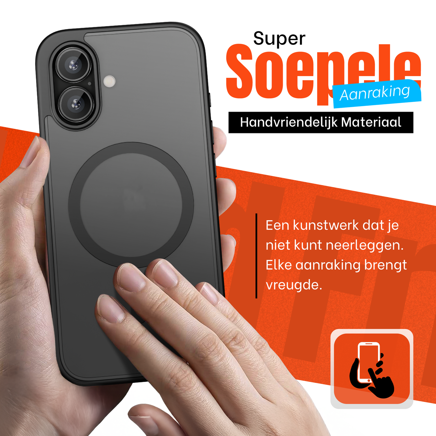 My Case Zwart MagSafe Hoesje voor iPhone 16 Plus – Slank & Sterk Telefoonhoesje