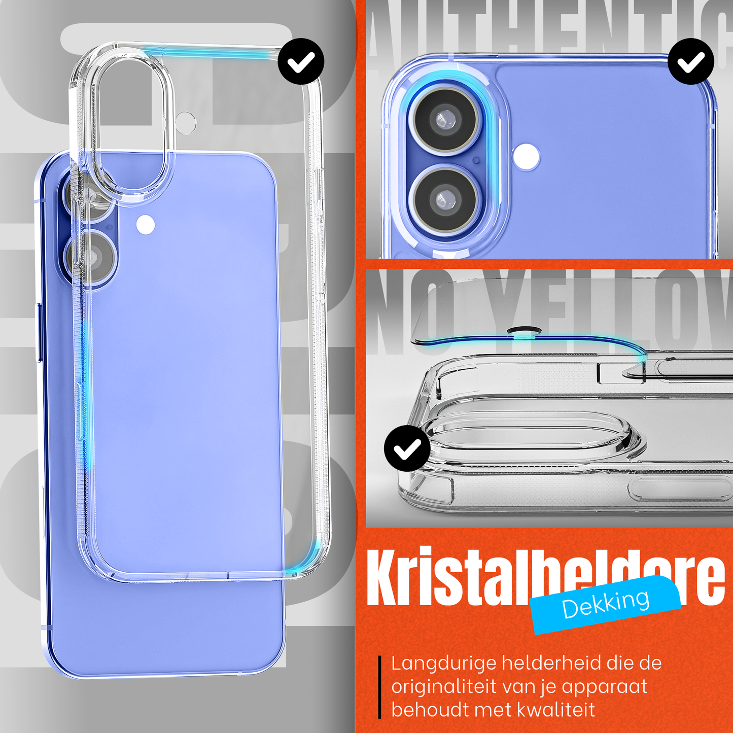 My Case Transparante Hoesje voor Apple iPhone 16 Plus – Langdurig Helder