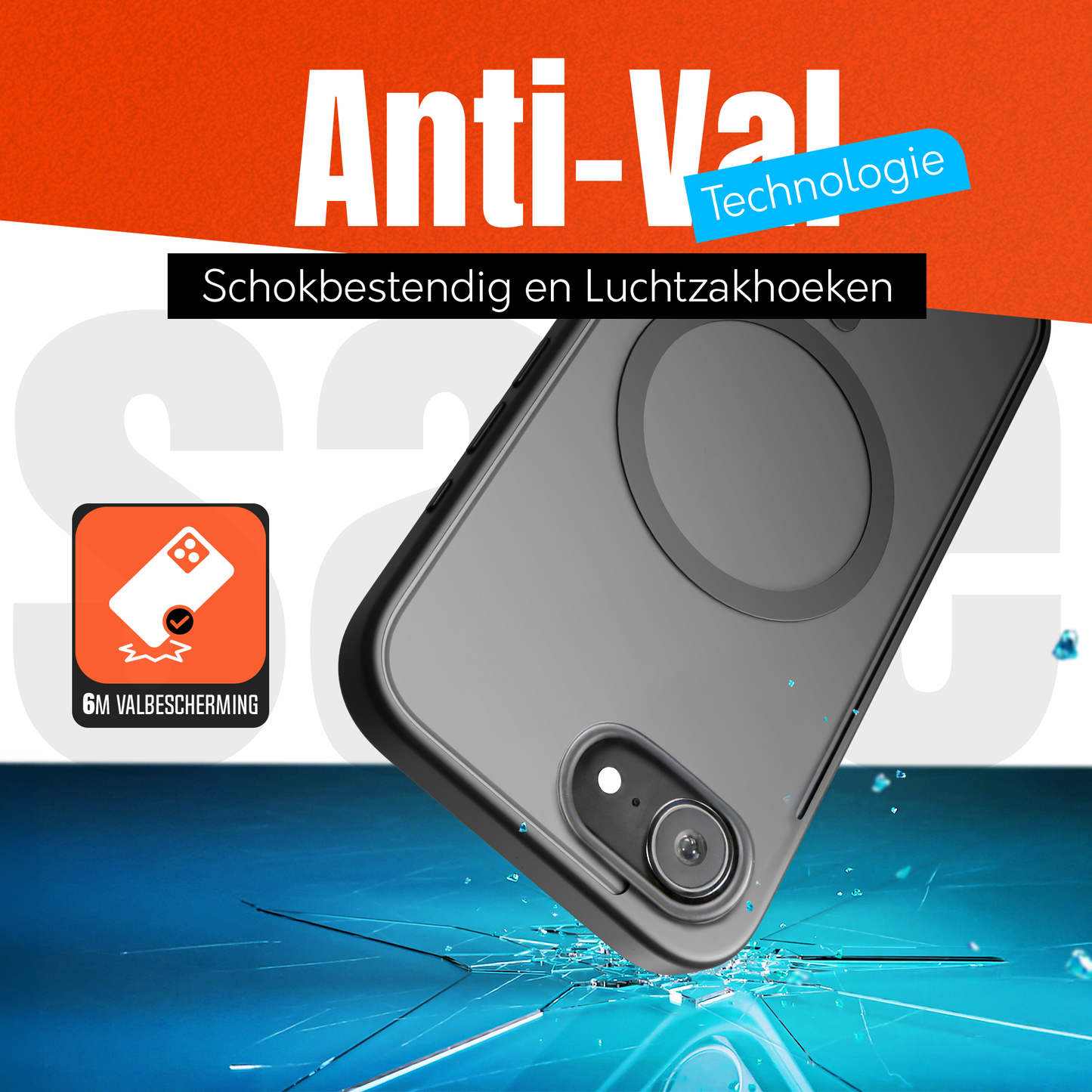 My Case Zwart MagSafe Hoesje voor iPhone 16E – Slank & Sterk Telefoonhoesje