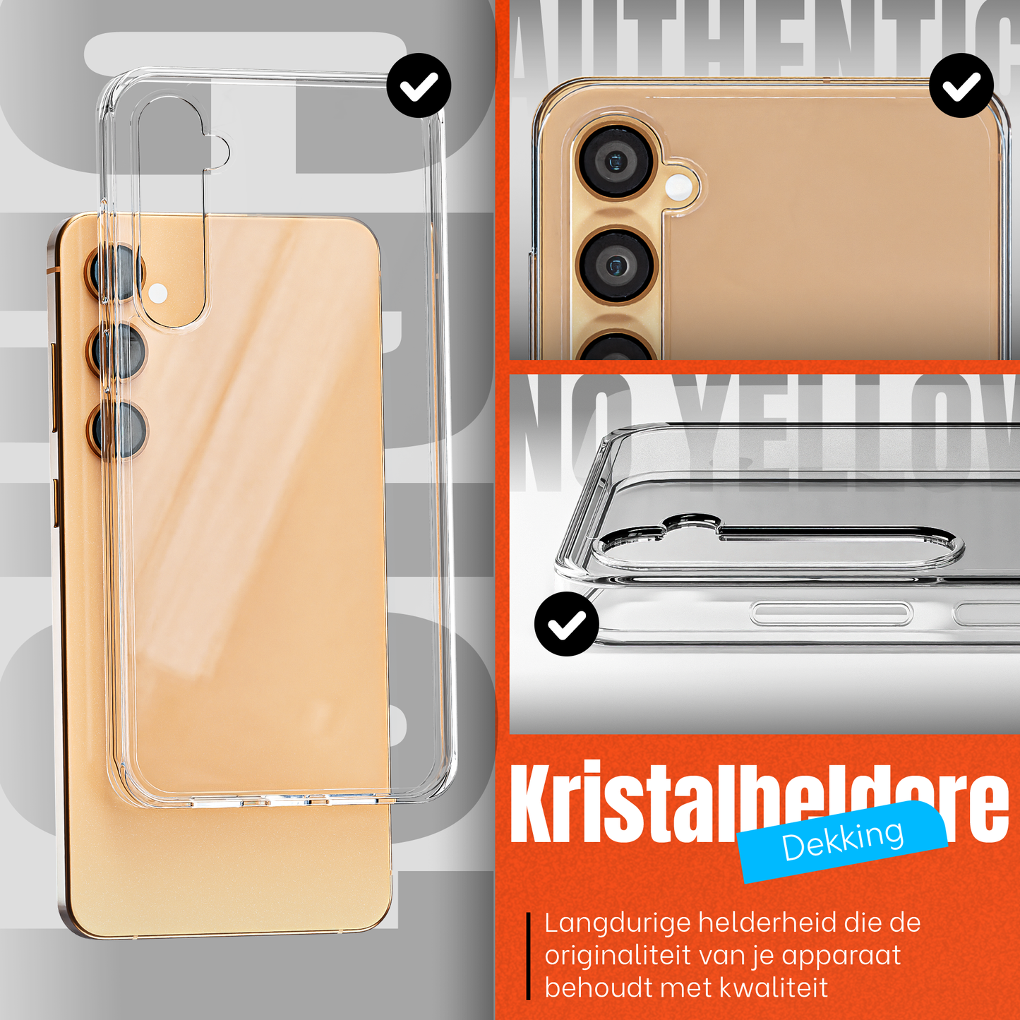 My Case Transparante Hoes voor Samsung Galaxy S24 – Langdurig Helder