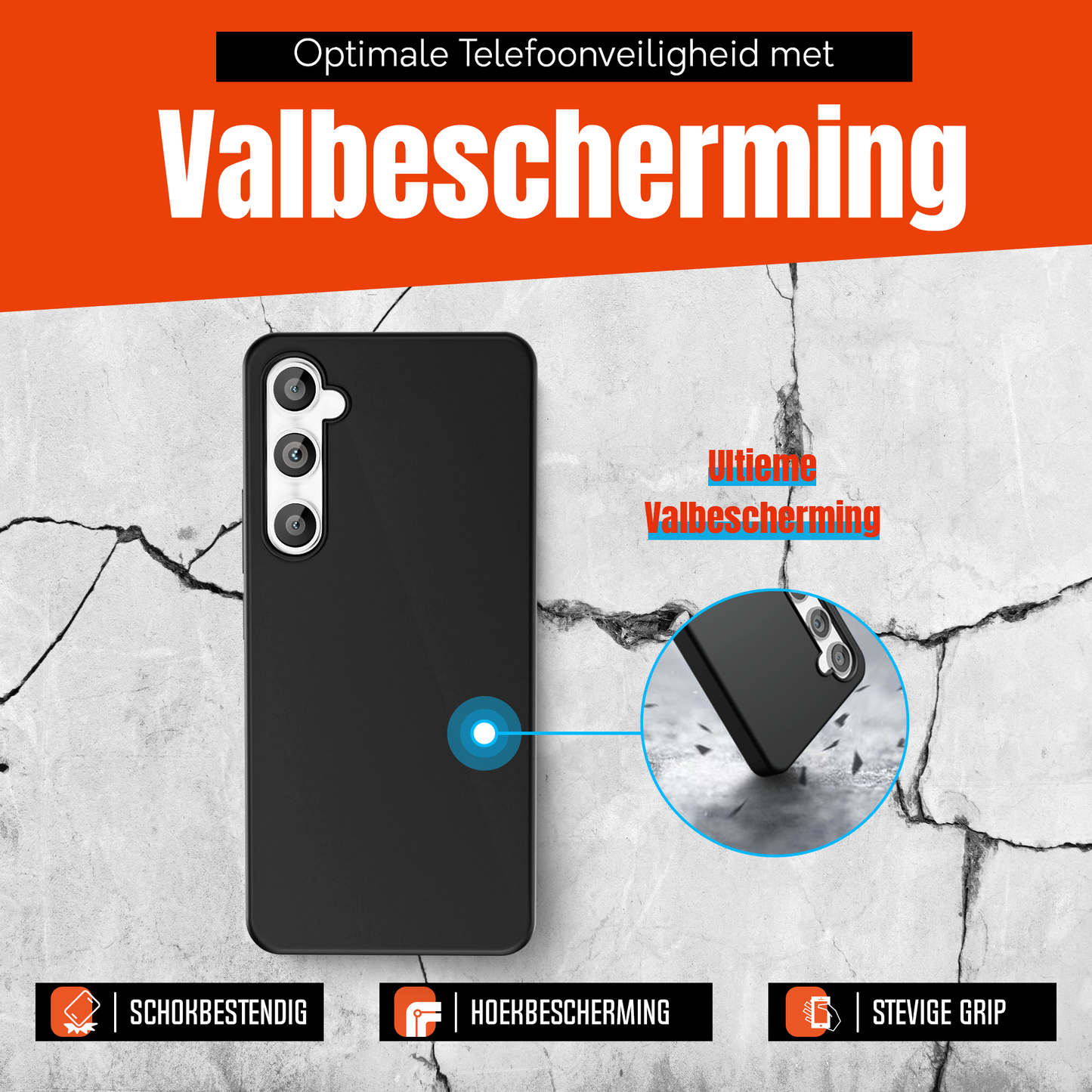My Case Zwarte Siliconen Hoes voor Samsung Galaxy S24 FE – Slank Maar Beschermend