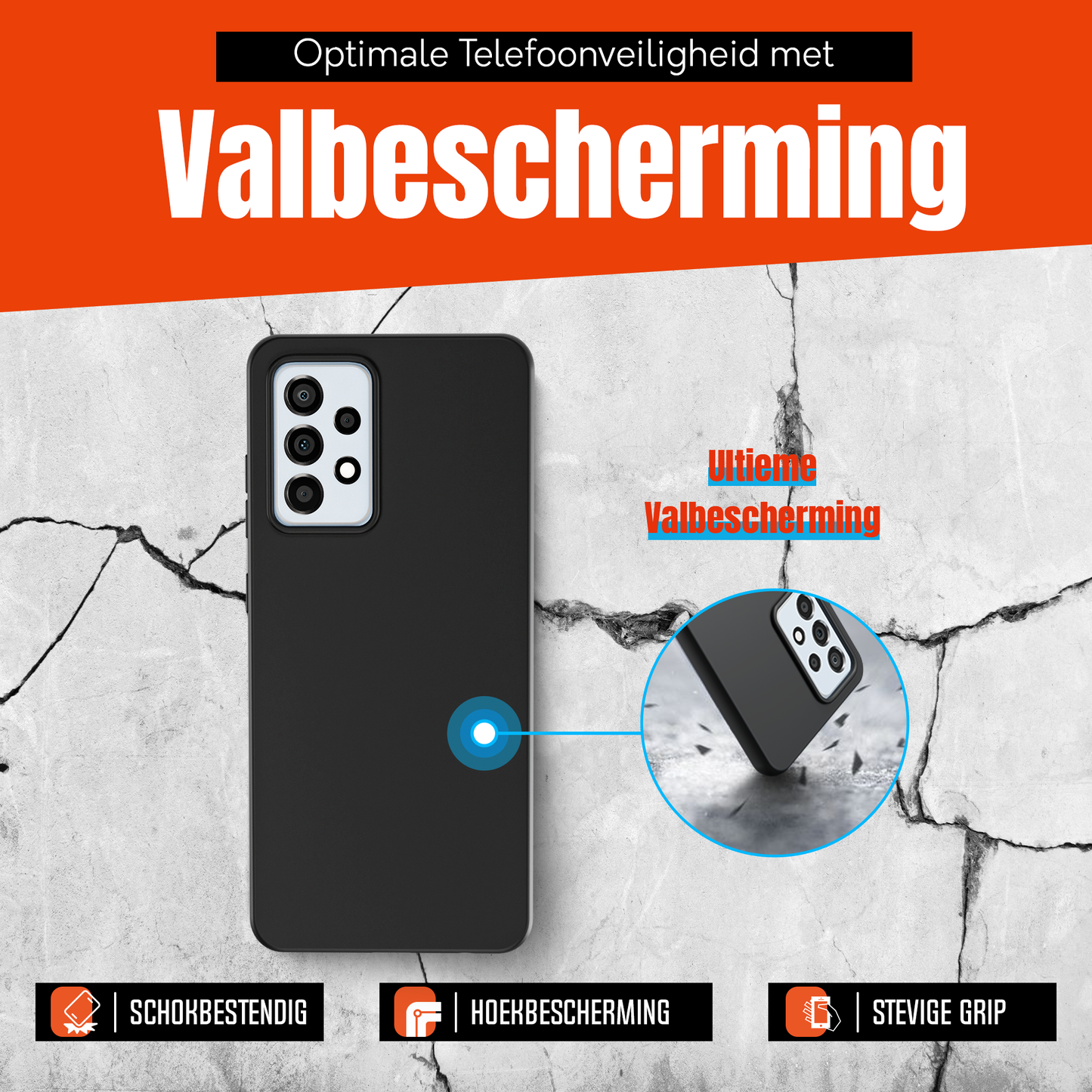 My Case Zwarte Siliconen Hoes voor Samsung Galaxy A53 – Slank Maar Beschermend