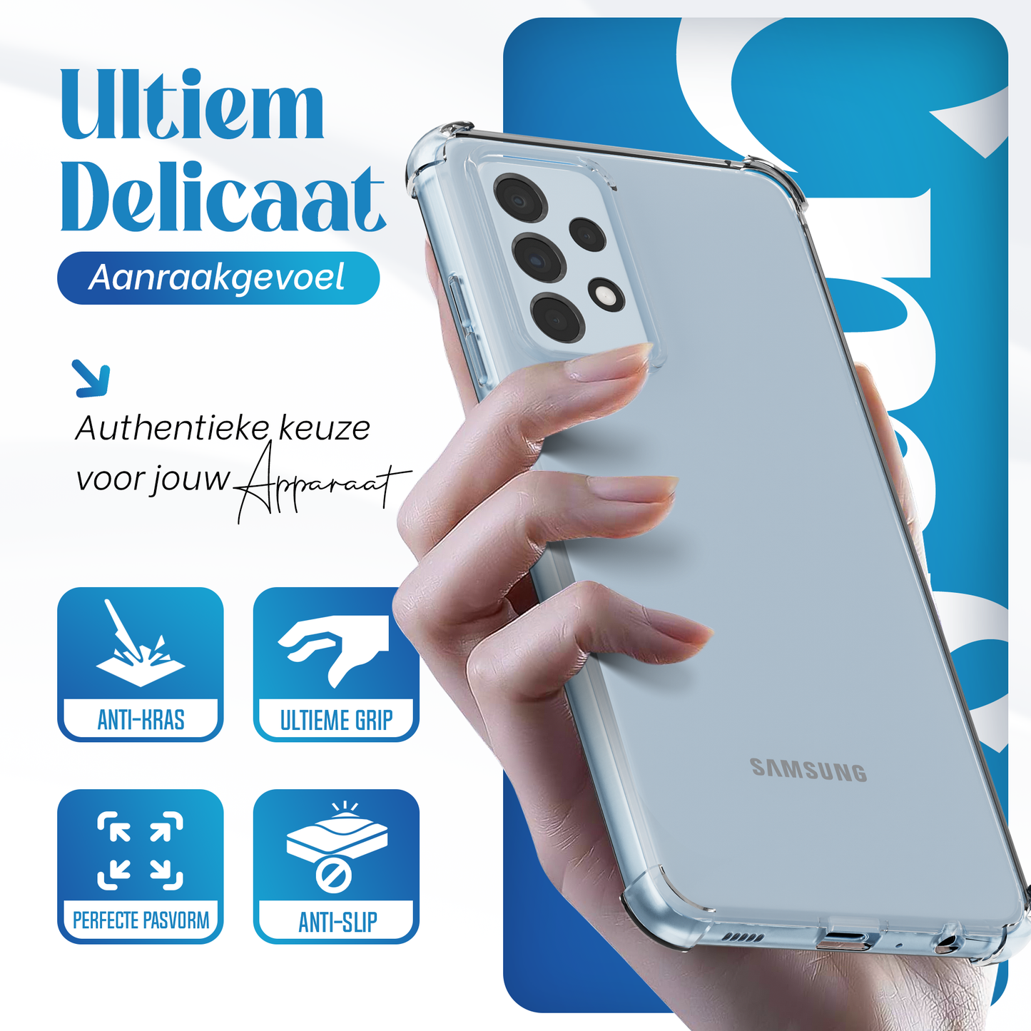 iTech Combo: 2 Screenprotectors & 1 Bumper Hoes voor Samsung Galaxy A53 – 3-in-1 Bescherming