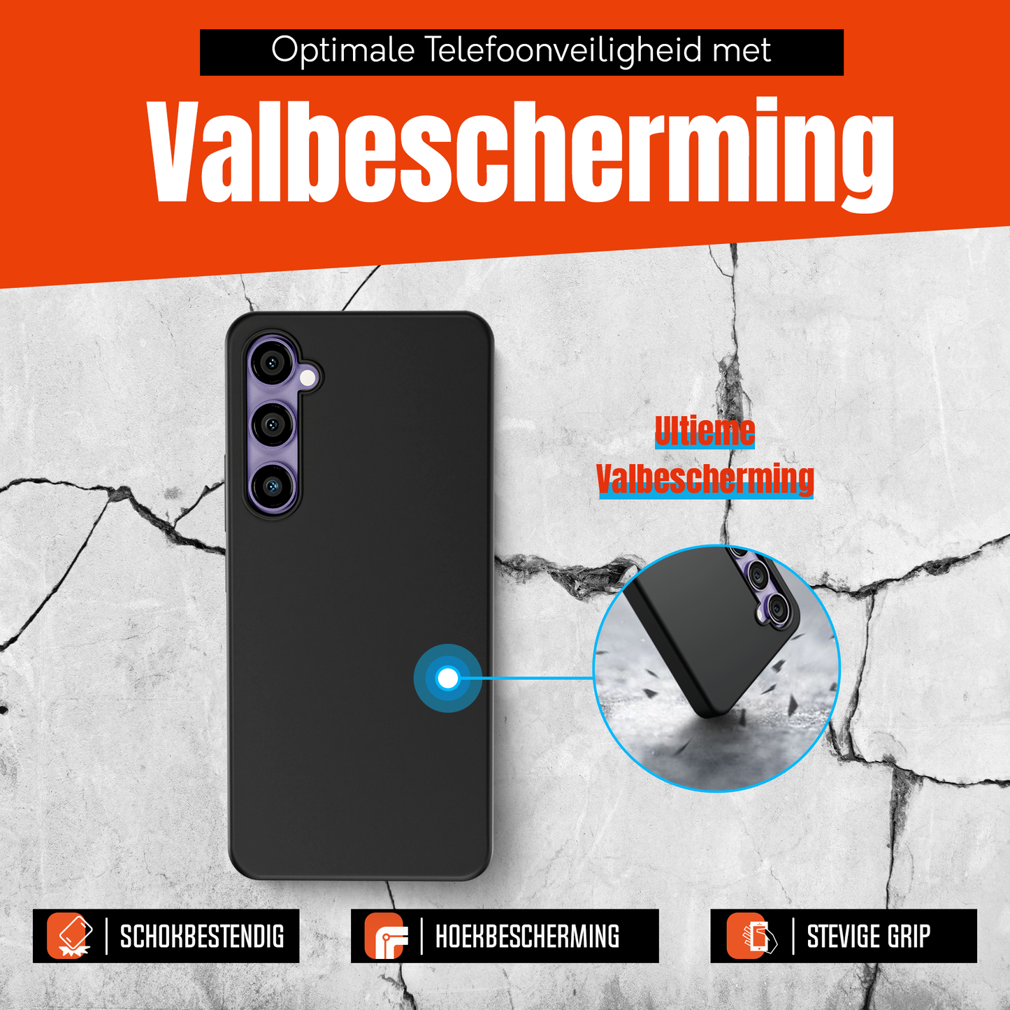 My Case Zwarte Siliconen Hoes voor Samsung Galaxy S23 Plus – Slank Maar Beschermend