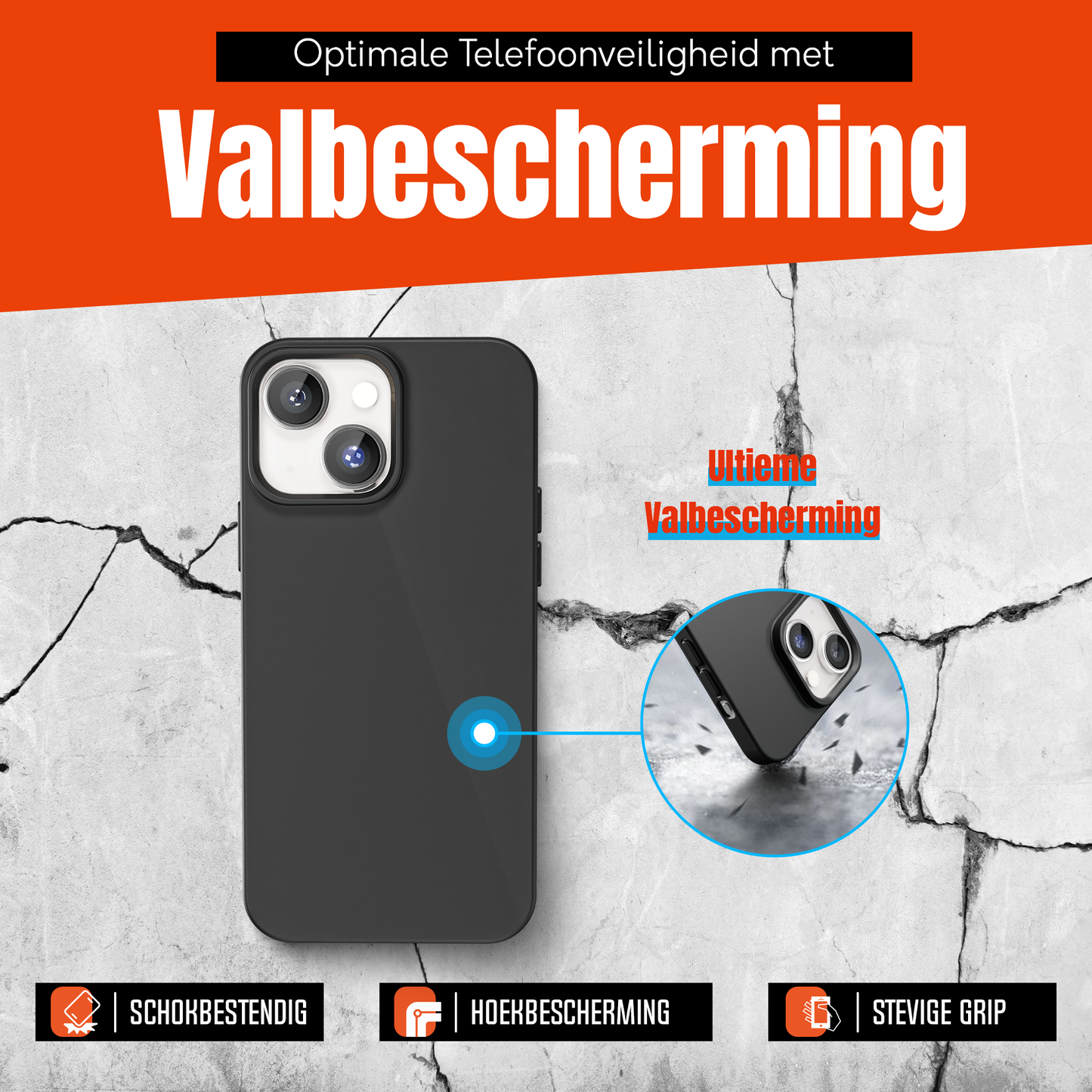 My Case Zwarte Siliconen Hoes voor iPhone 13 Mini – Slank Maar Beschermend