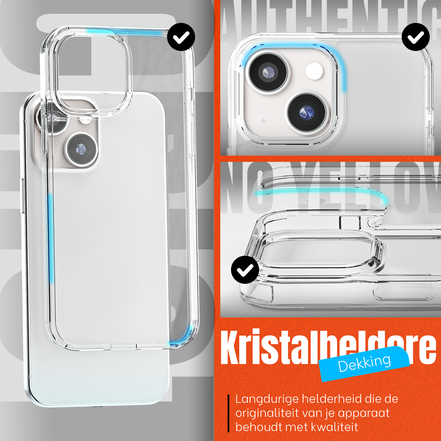 My Case Transparante Hoesje voor Apple iPhone 13 Mini – Langdurig Helder
