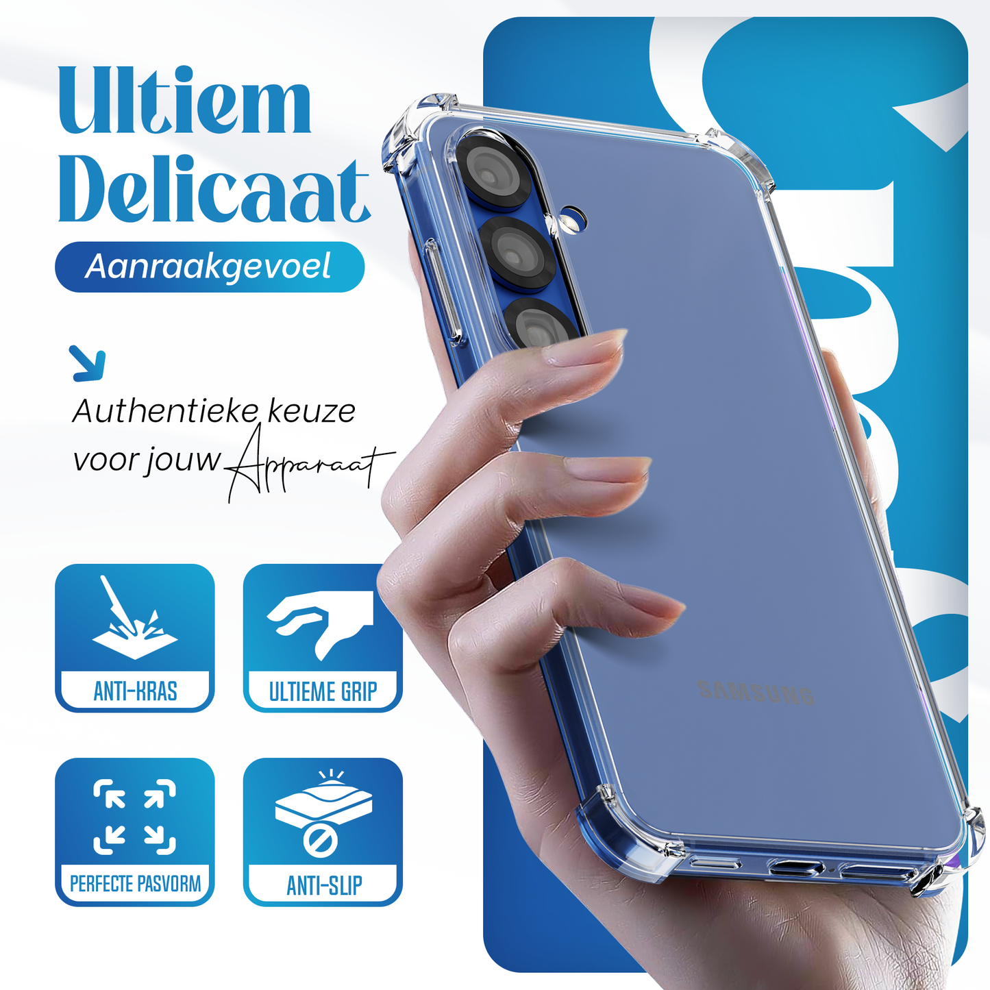 iTech Combo: 2 Screenprotectors & 1 Bumper Hoes voor Samsung Galaxy S25 Plus – 3-in-1 Bescherming
