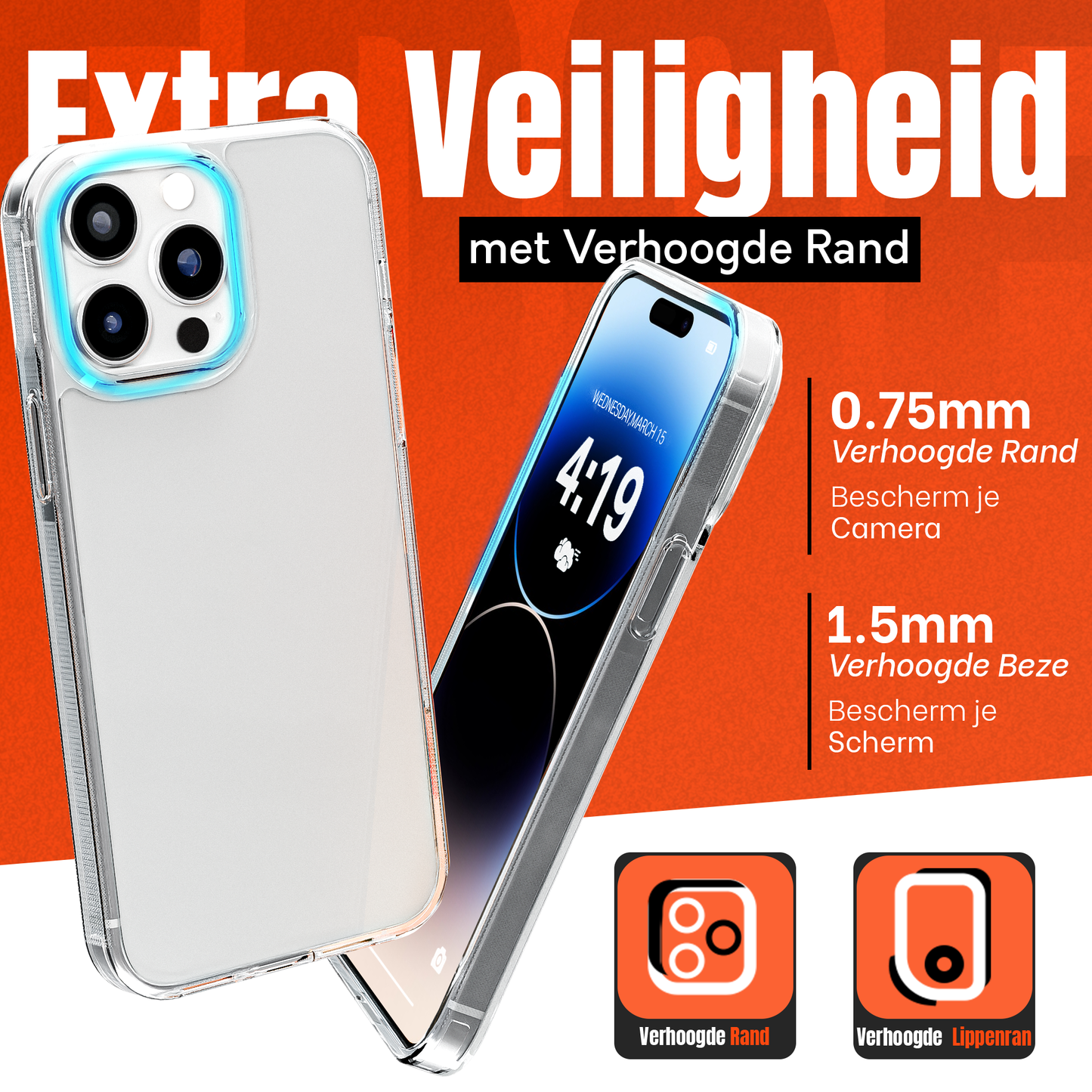 My Case Transparante Hoesje voor Apple iPhone 14 Pro Max – Langdurig Helder