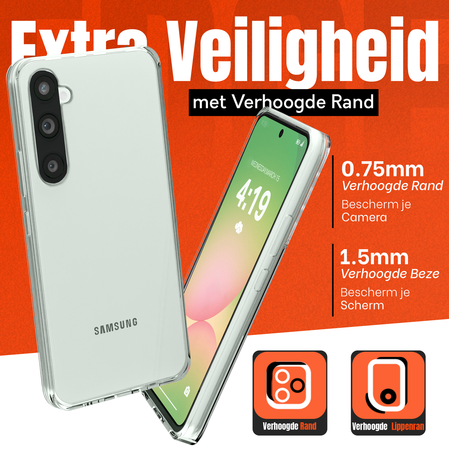 Samsung A56 Hoesje – Transparante Siliconen Shockproof Case