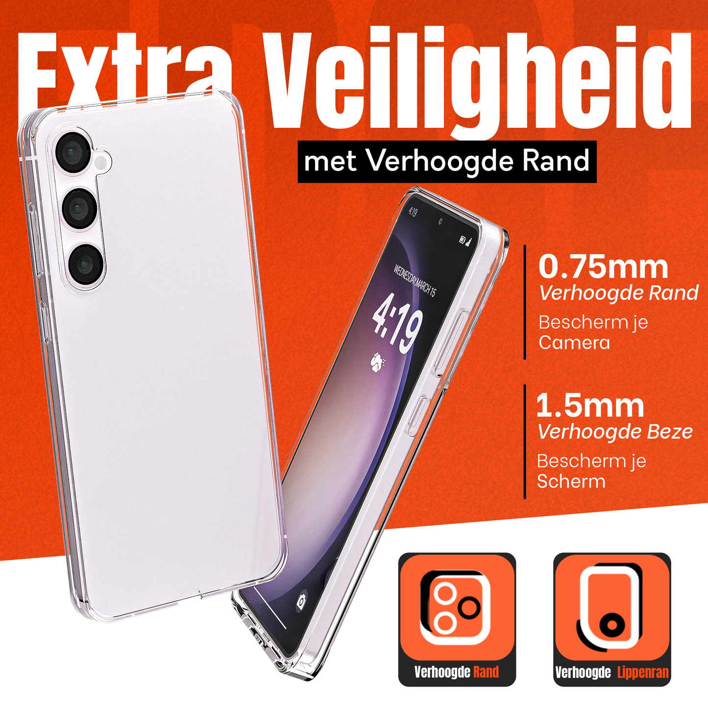 My Case Transparante Hoes voor Samsung Galaxy S23 Plus – Langdurig Helder