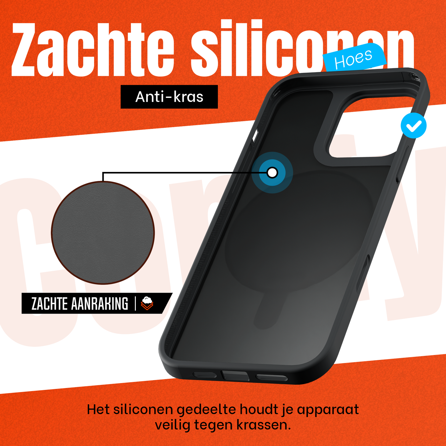 iPhone 16 Pro Max Hoesje – Shockproof MagSafe Case met 360 Ring Stand Zwart