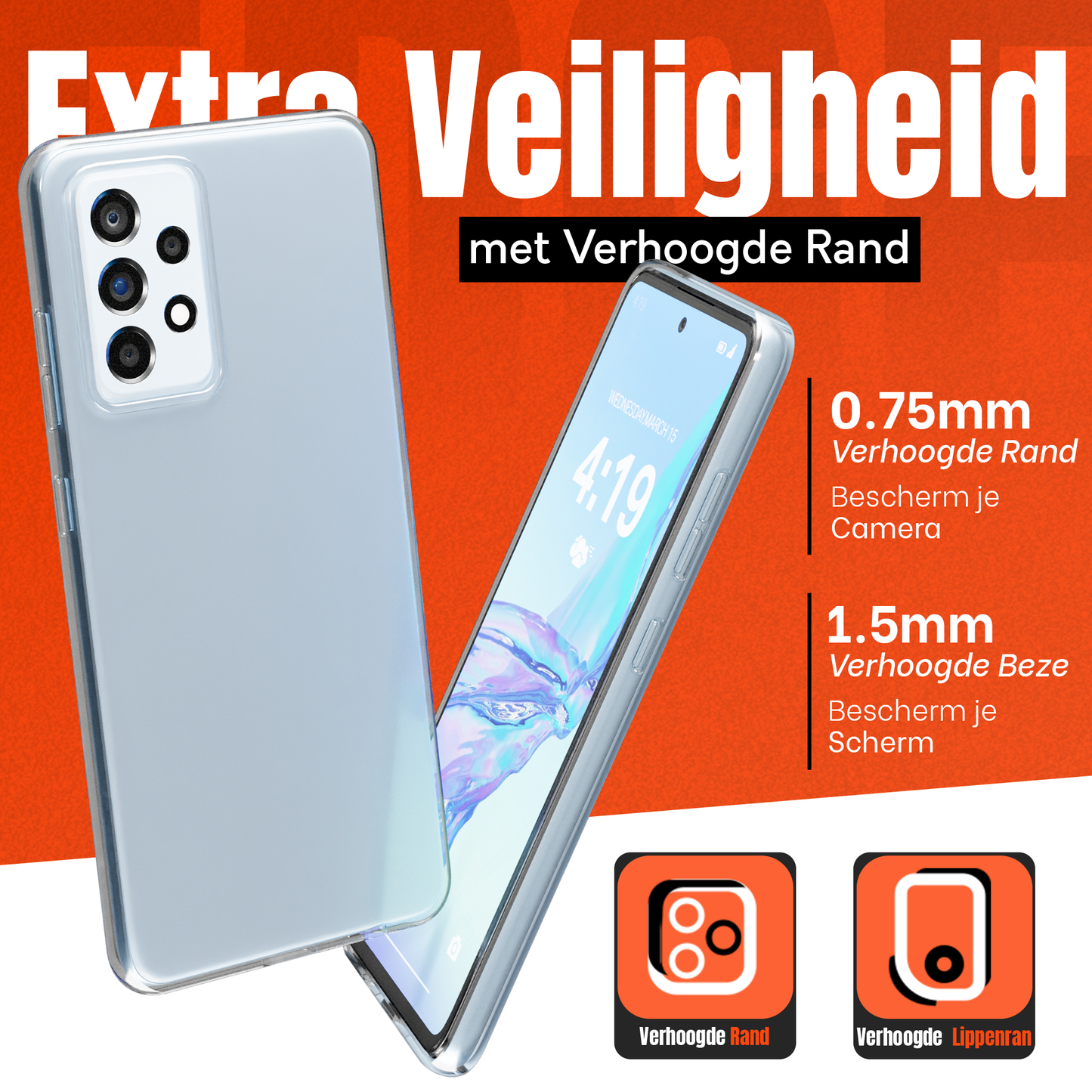 My Case  Transparante Hoes voor Samsung Galaxy A53 – Langdurig Helder