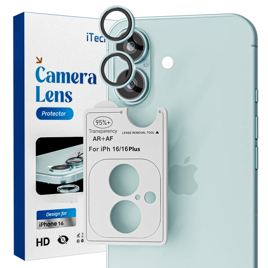 Camera Lens Screen Protector for iPhone 16 / 16 Plus  - Teal Green