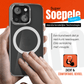 iPhone 15 Hoesje – Transparant MagSafe Case met Metalen Stand & Oranje Button - mijnhoesjesiPhone 15 Hoesje – Transparant MagSafe Case met Metalen Stand & Oranje Button