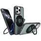 iPhone 16 Pro Max Hoesje – Shockproof MagSafe Case met 360° Ring Stand Zwart - mijnhoesjesiPhone 16 Pro Max Hoesje – Shockproof MagSafe Case met 360° Ring Stand Zwart