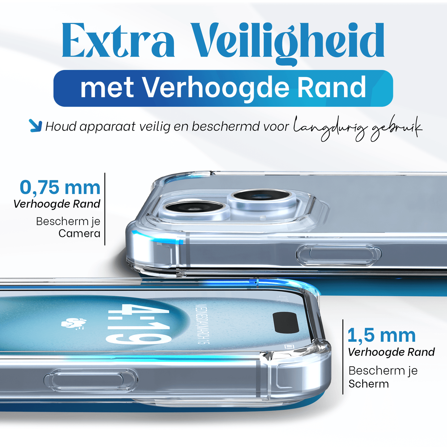 iTech Bumper Hoesje voor iPhone 15 – Slank, Schokbestendig & Beschermend - mijnhoesjesiTech Bumper Hoesje voor iPhone 15 – Slank, Schokbestendig & Beschermend