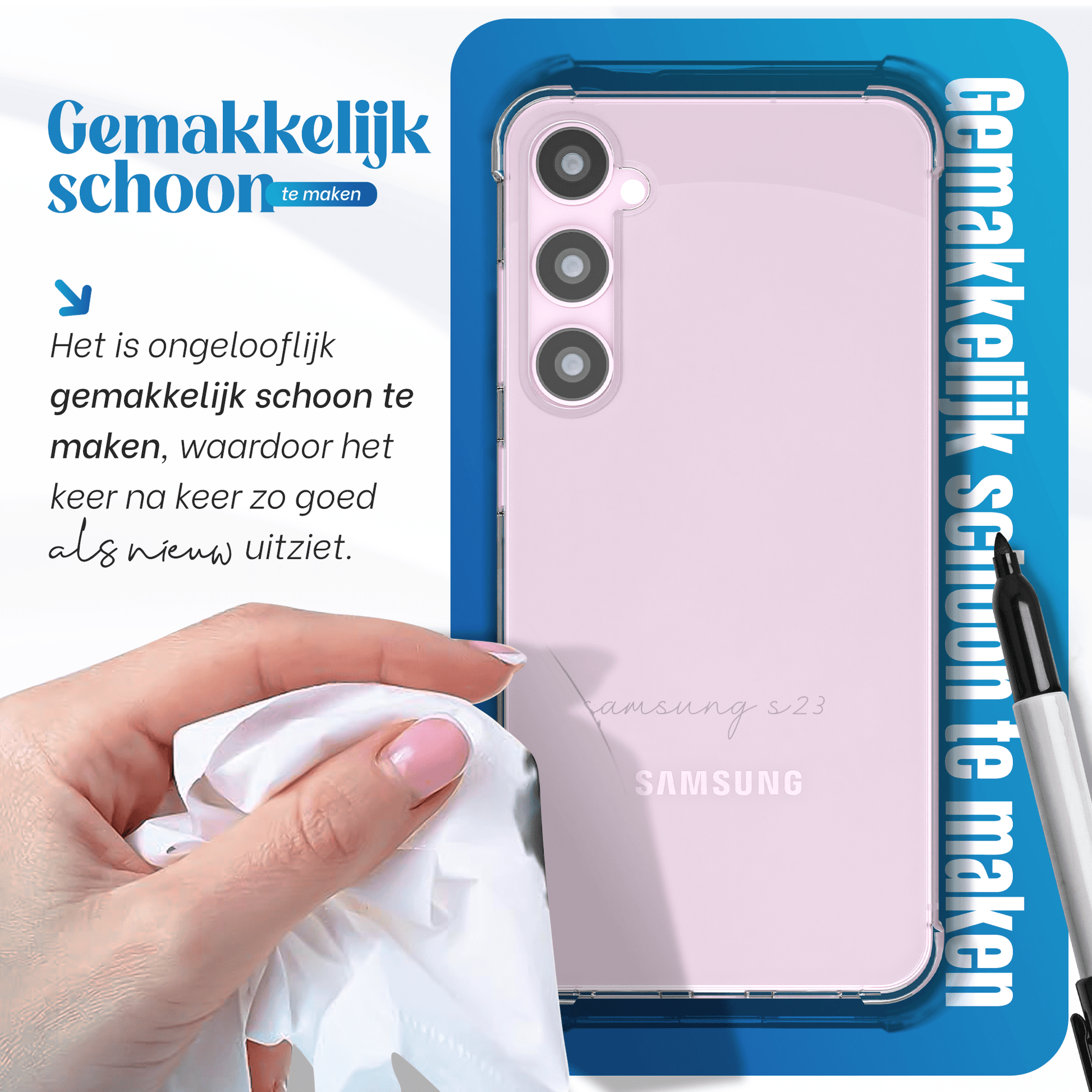 iTech Bumper Hoesje voor Samsung Galaxy S23 – Slank, Schokbestendig & Beschermend - mijnhoesjesiTech Bumper Hoesje voor Samsung Galaxy S23 – Slank, Schokbestendig & Beschermend