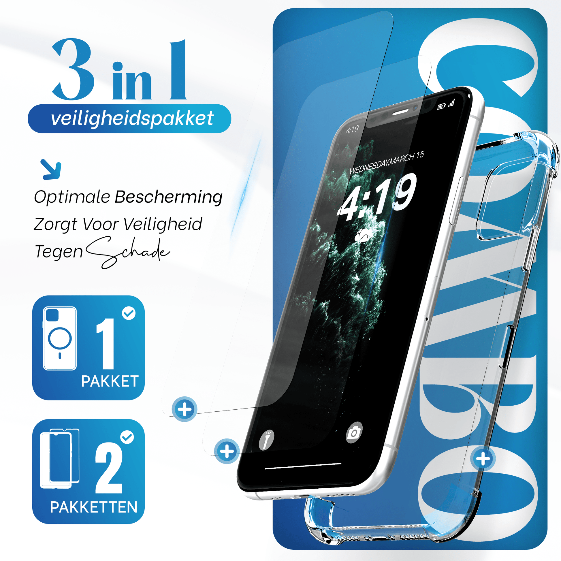 iTech Combo: 2 Screenprotectors & 1 Bumper Hoes voor iPhone 11 Pro – 3 - in - 1 Bescherming - mijnhoesjesiTech Combo: 2 Screenprotectors & 1 Bumper Hoes voor iPhone 11 Pro – 3 - in - 1 Bescherming