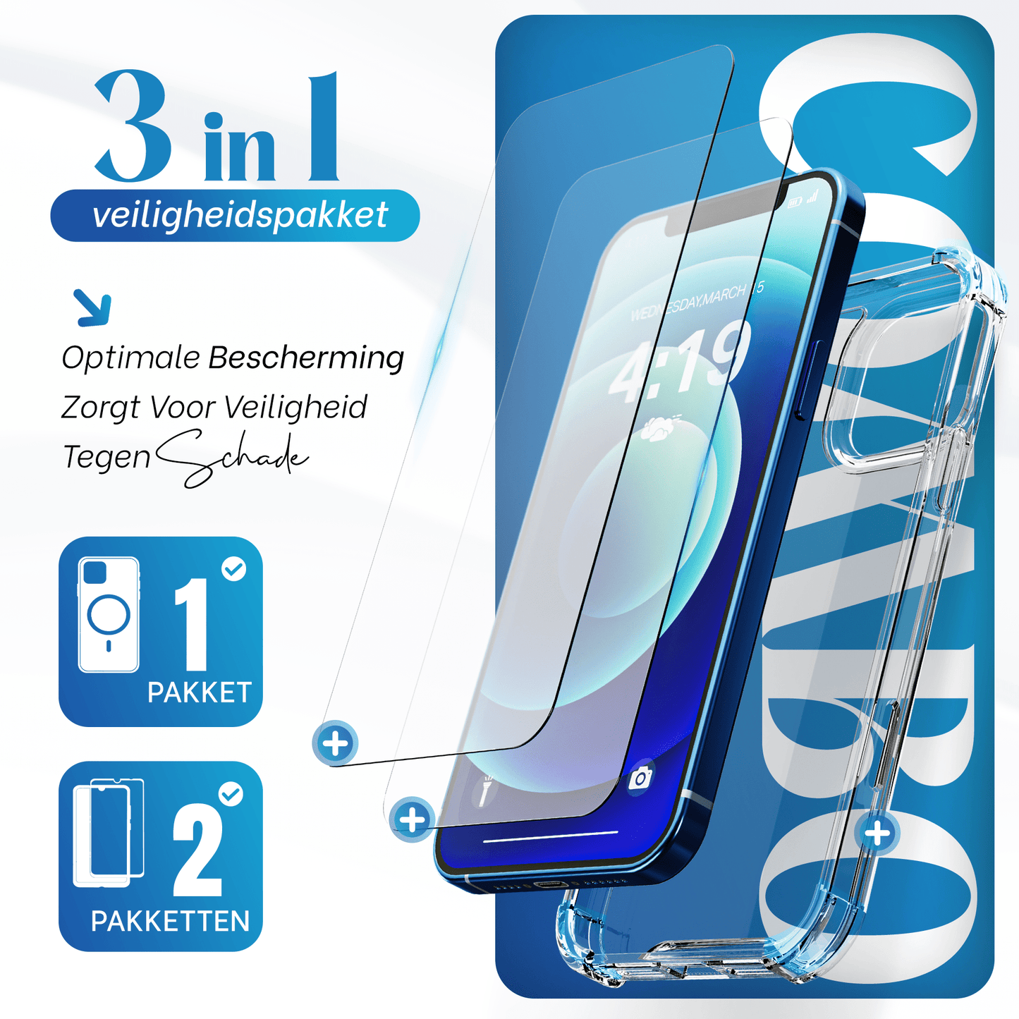 iTech Combo: 2 Screenprotectors & 1 Bumper Hoes voor iPhone 12 – 3 - in - 1 Bescherming - mijnhoesjesiTech Combo: 2 Screenprotectors & 1 Bumper Hoes voor iPhone 12 – 3 - in - 1 Bescherming