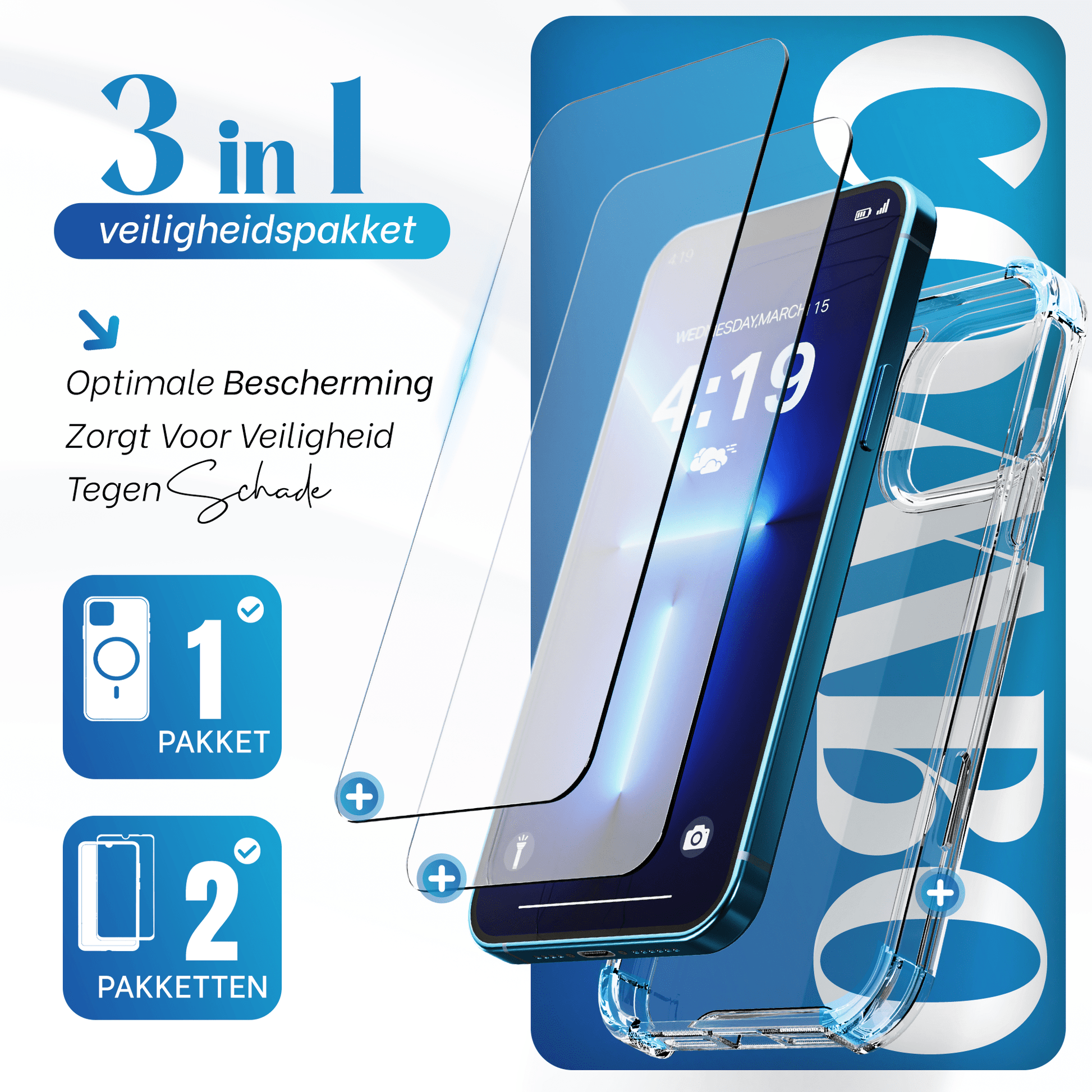 iTech Combo: 2 Screenprotectors & 1 Bumper Hoes voor iPhone 12 Pro – 3 - in - 1 Bescherming - mijnhoesjesiTech Combo: 2 Screenprotectors & 1 Bumper Hoes voor iPhone 12 Pro – 3 - in - 1 Bescherming