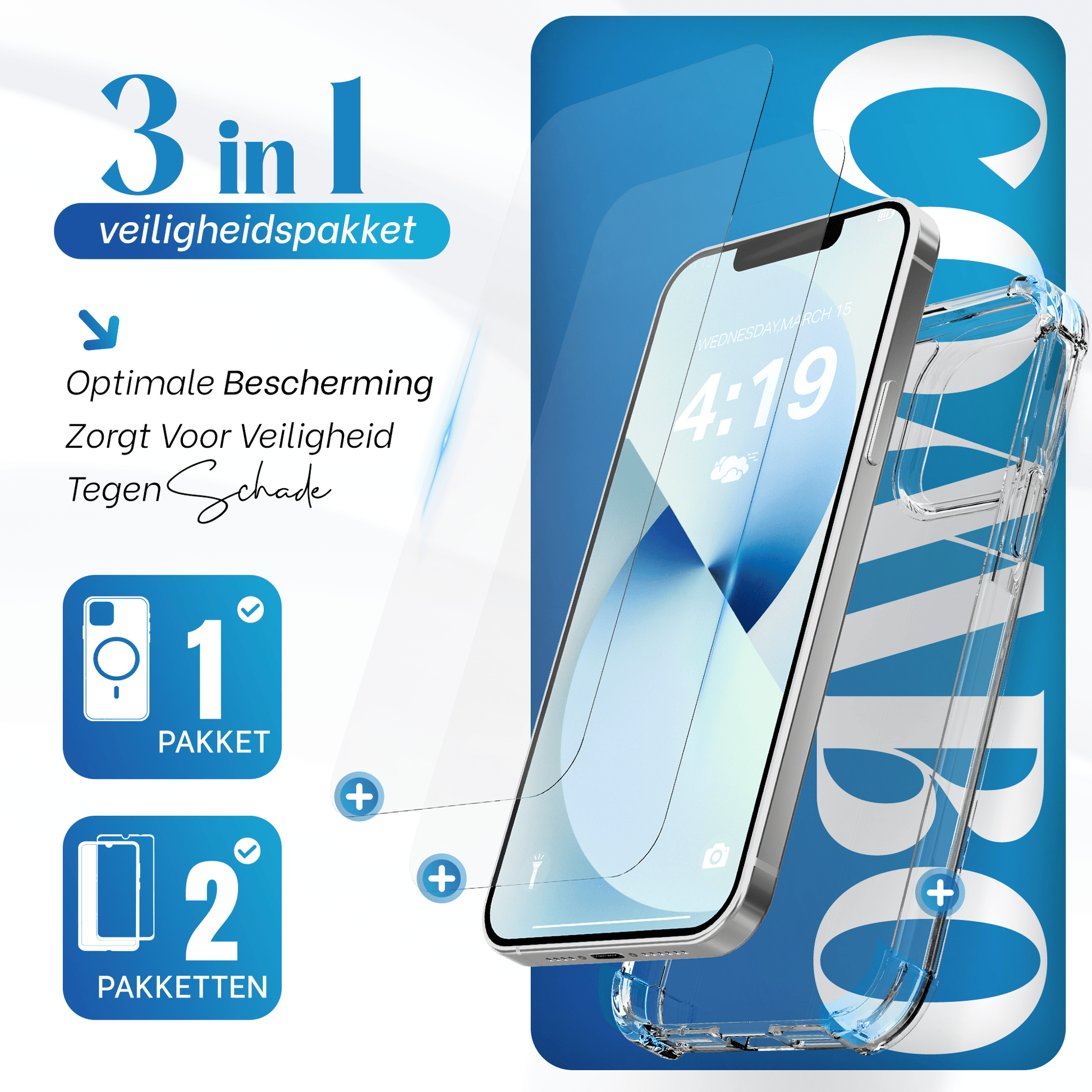 iTech Combo: 2 Screenprotectors & 1 Bumper Hoes voor iPhone 13 – 3 - in - 1 Bescherming - mijnhoesjesiTech Combo: 2 Screenprotectors & 1 Bumper Hoes voor iPhone 13 – 3 - in - 1 Bescherming