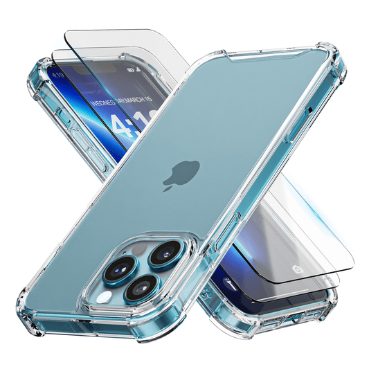 iTech Combo: 2 Screenprotectors & 1 Bumper Hoes voor iPhone 13 Pro – 3 - in - 1 Bescherming - mijnhoesjesiTech Combo: 2 Screenprotectors & 1 Bumper Hoes voor iPhone 13 Pro – 3 - in - 1 Bescherming