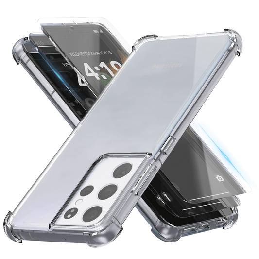 iTech Combo: 2 Screenprotectors & 1 Bumper Hoes voor Samsung Galaxy S21 Ultra – 3 - in - 1 Bescherming - mijnhoesjesiTech Combo: 2 Screenprotectors & 1 Bumper Hoes voor Samsung Galaxy S21 Ultra – 3 - in - 1 Bescherming