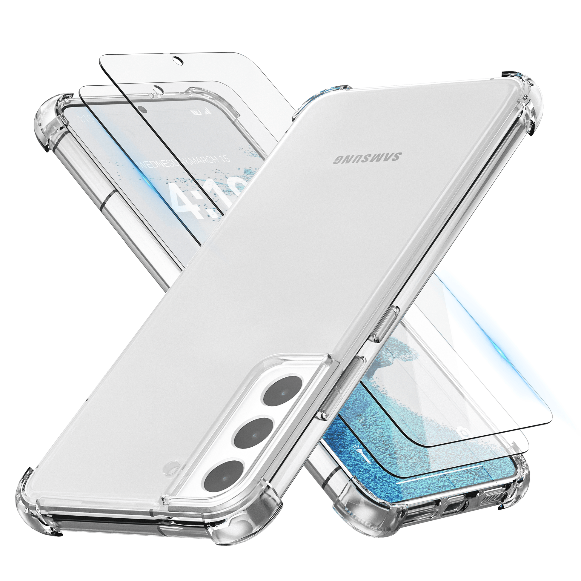 iTech Combo: 2 Screenprotectors & 1 Bumper Hoes voor Samsung Galaxy S22 – 3 - in - 1 Bescherming - mijnhoesjesiTech Combo: 2 Screenprotectors & 1 Bumper Hoes voor Samsung Galaxy S22 – 3 - in - 1 Bescherming