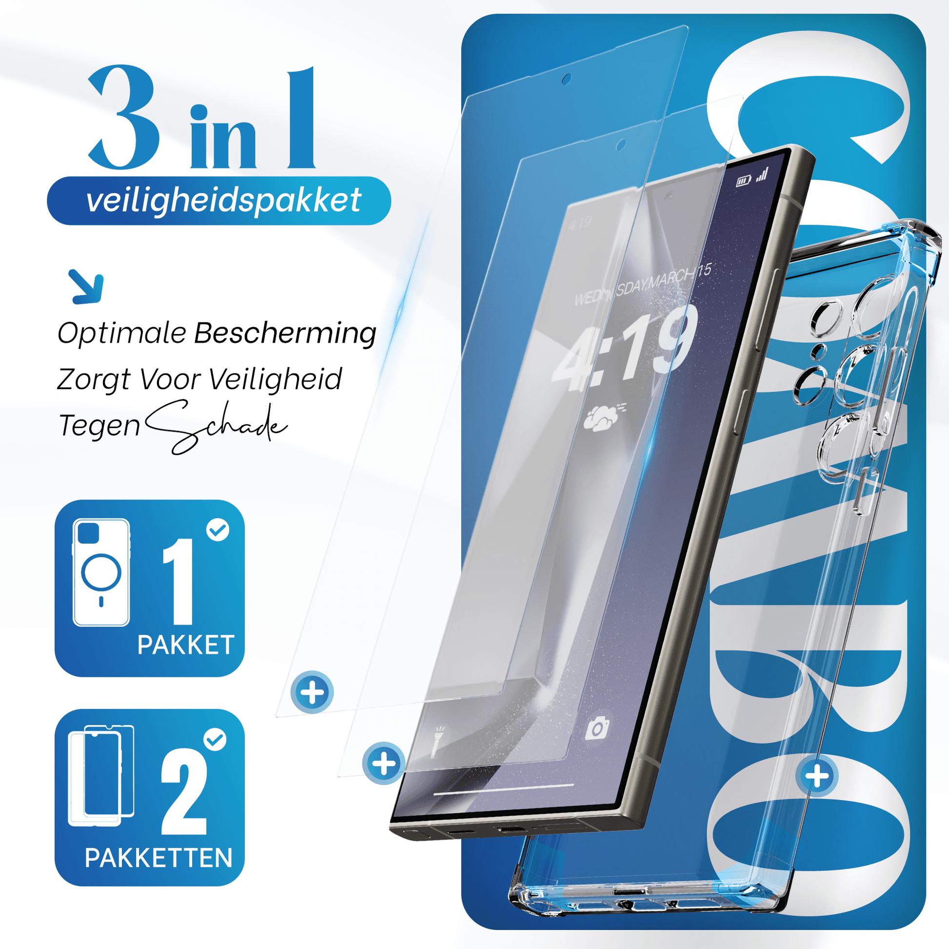 iTech Combo: 2 Screenprotectors & 1 Bumper Hoes voor Samsung Galaxy S24 Ultra – 3 - in - 1 Bescherming - mijnhoesjesiTech Combo: 2 Screenprotectors & 1 Bumper Hoes voor Samsung Galaxy S24 Ultra – 3 - in - 1 Bescherming
