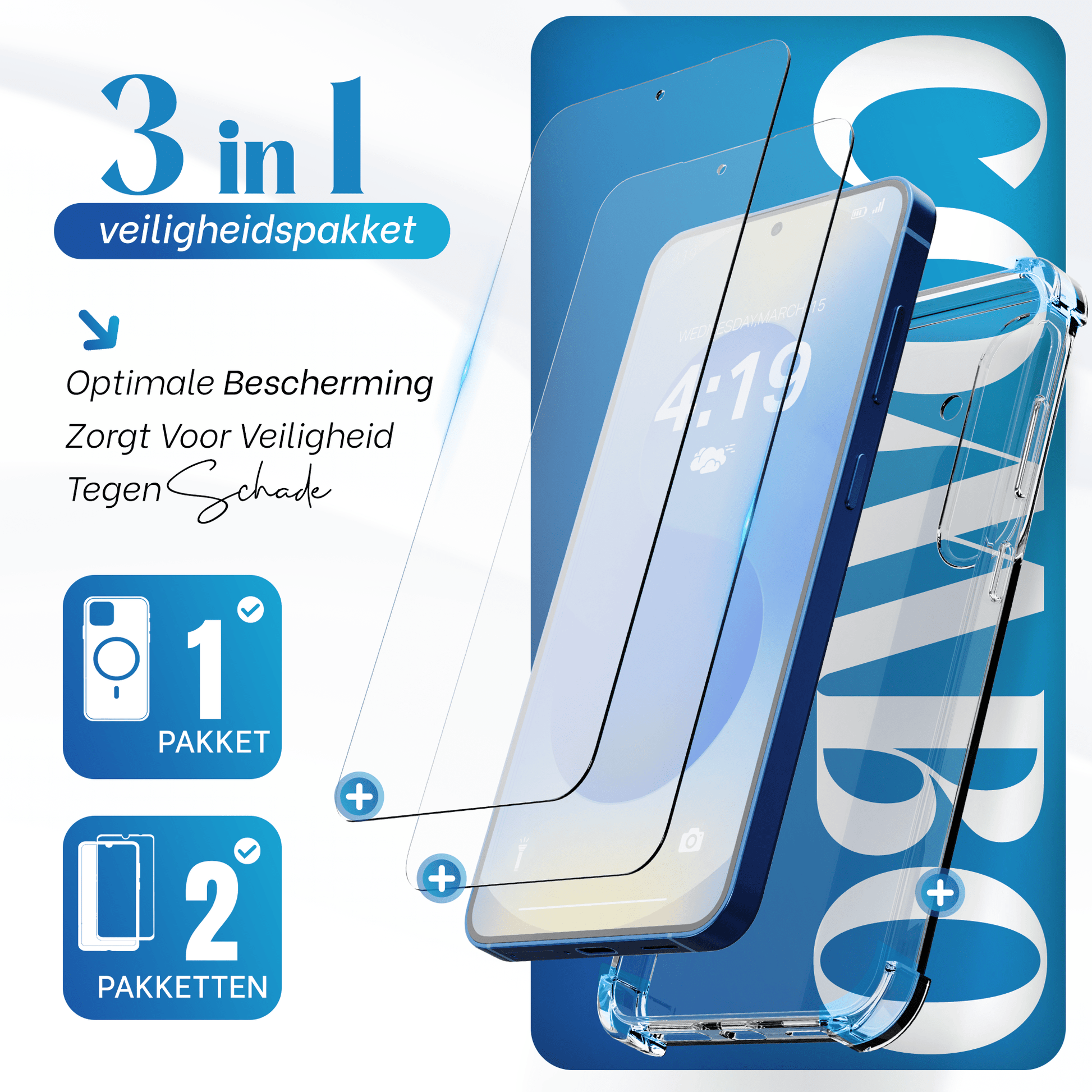 iTech Combo: 2 Screenprotectors & 1 Bumper Hoes voor Samsung Galaxy S25 – 3 - in - 1 Bescherming - mijnhoesjesiTech Combo: 2 Screenprotectors & 1 Bumper Hoes voor Samsung Galaxy S25 – 3 - in - 1 Bescherming