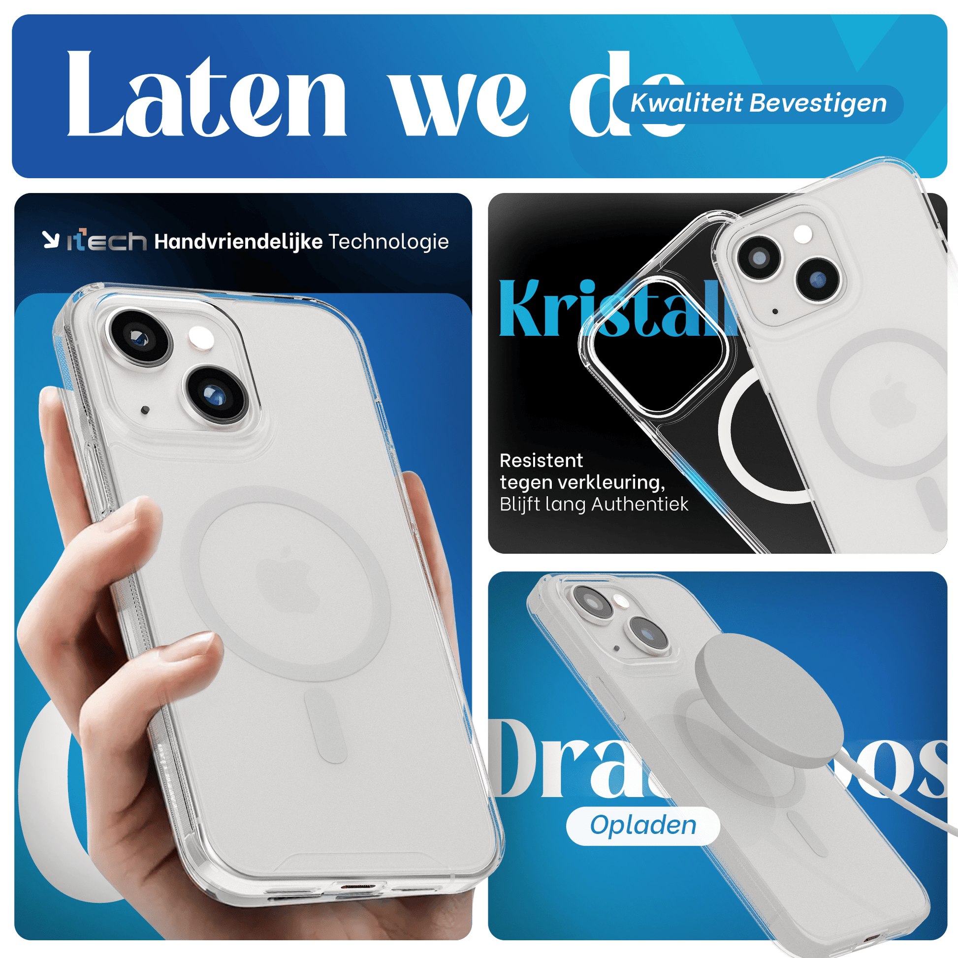 iTech COMBO voor iPhone 13 Mini – Complete 4 - in - 1 Bescherming - mijnhoesjesiTech COMBO voor iPhone 13 Mini – Complete 4 - in - 1 Bescherming