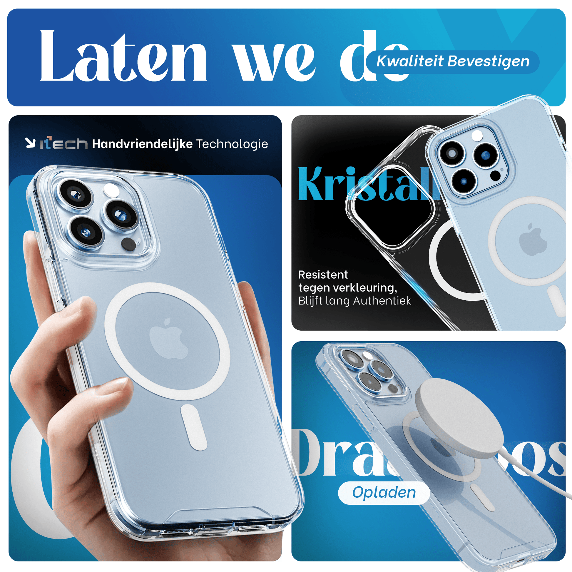 iTech COMBO voor iPhone 13 Pro – Complete 4 - in - 1 Bescherming - mijnhoesjesiTech COMBO voor iPhone 13 Pro – Complete 4 - in - 1 Bescherming