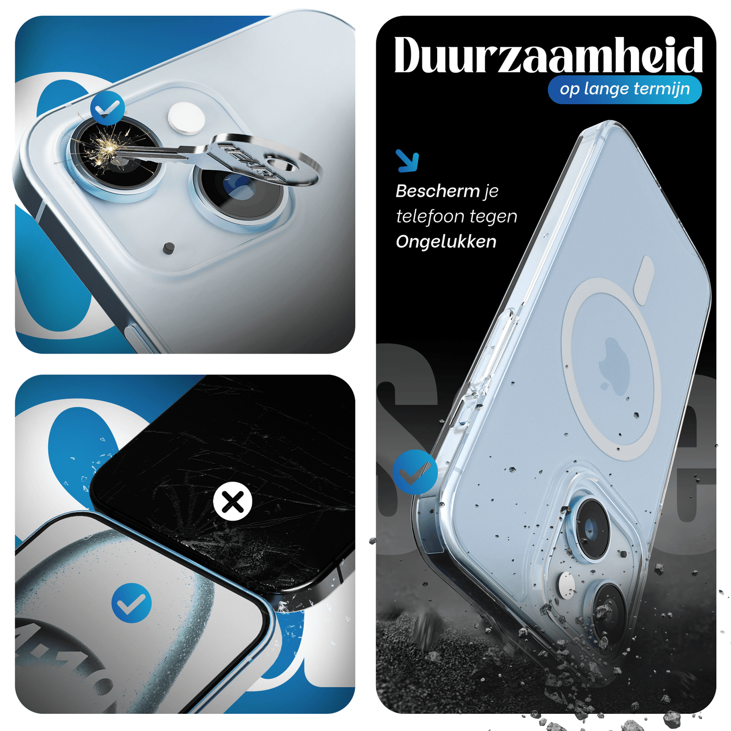 iTech COMBO voor iPhone 14 – Complete 4 - in - 1 Bescherming - mijnhoesjesiTech COMBO voor iPhone 14 – Complete 4 - in - 1 Bescherming