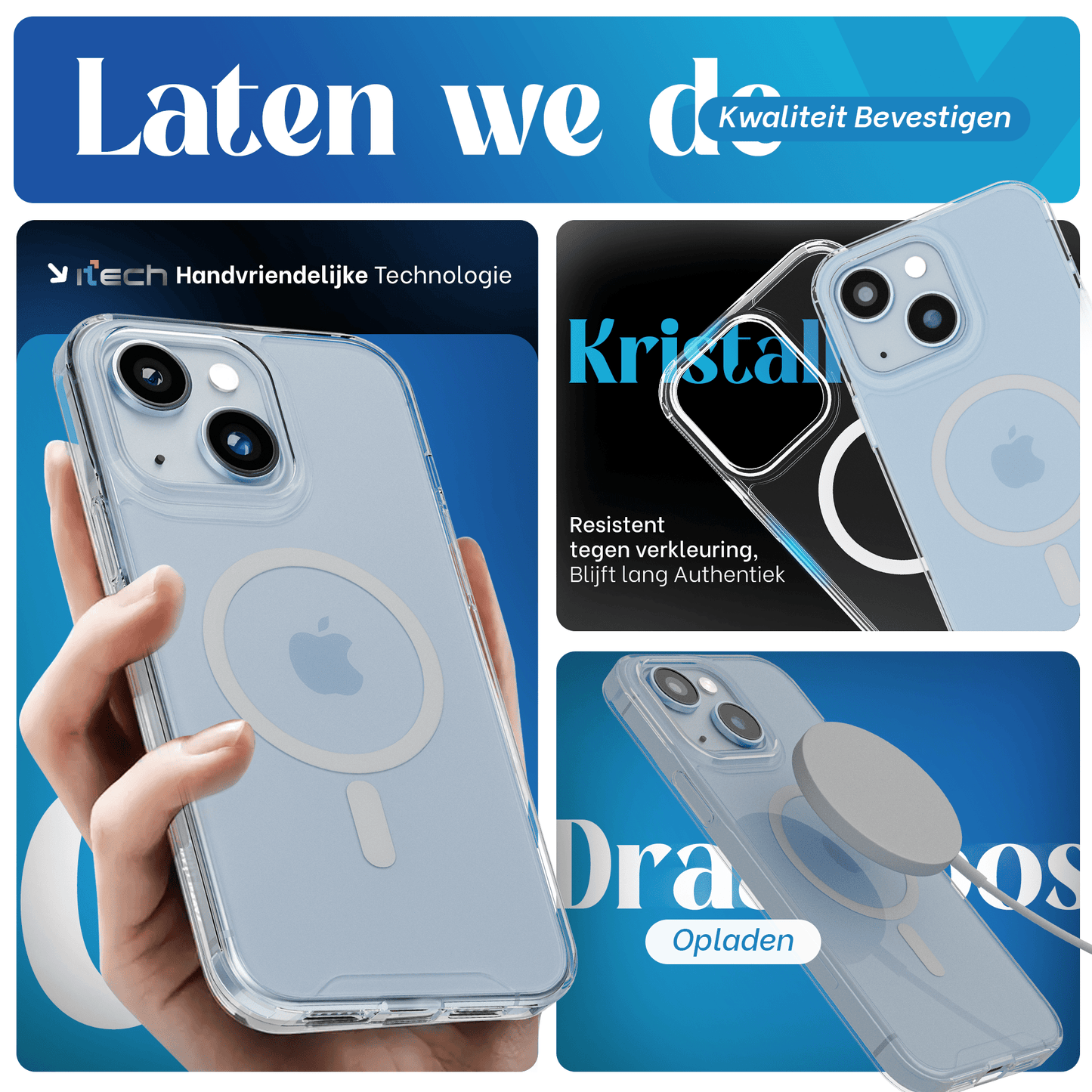 iTech COMBO voor iPhone 14 – Complete 4 - in - 1 Bescherming - mijnhoesjesiTech COMBO voor iPhone 14 – Complete 4 - in - 1 Bescherming