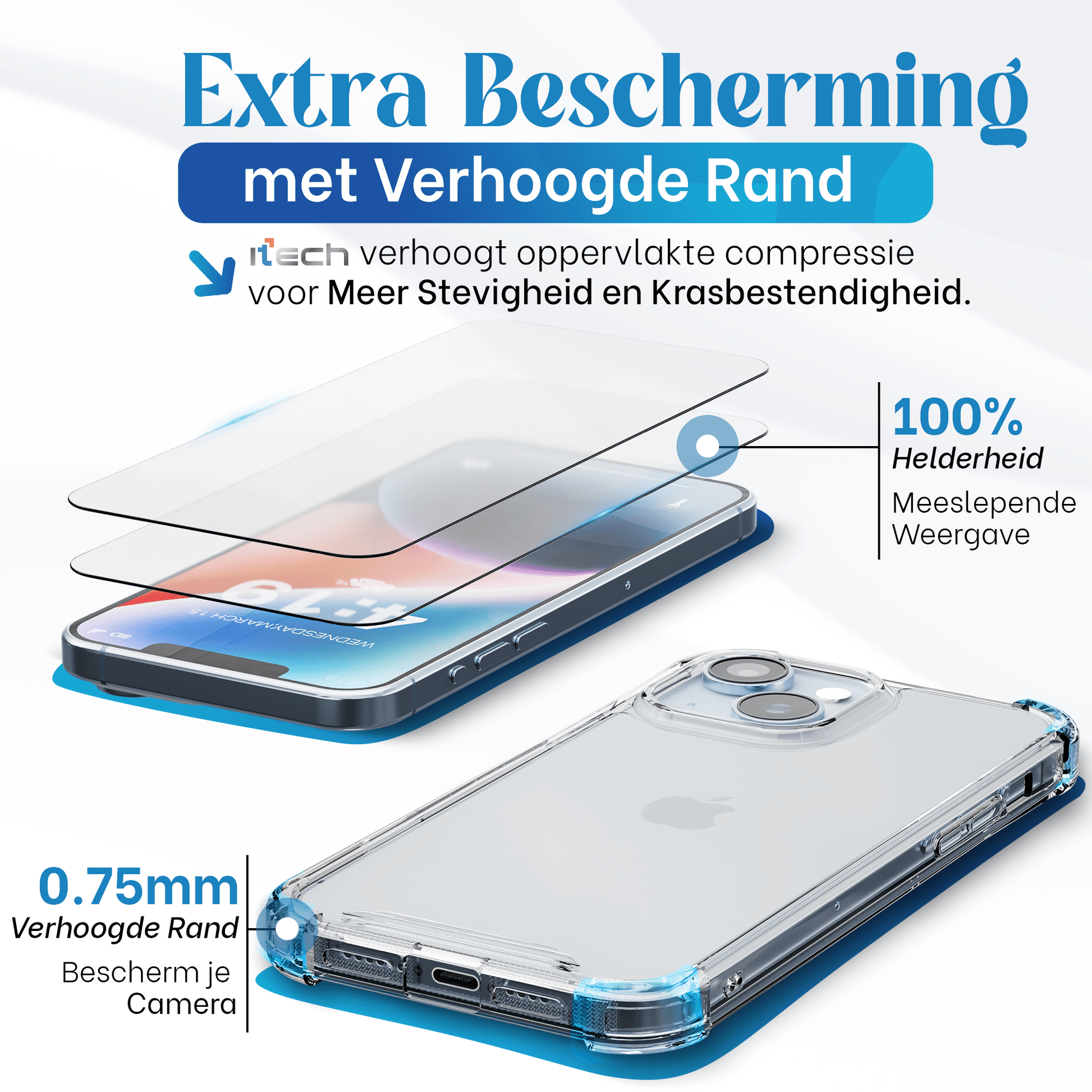 iTech COMBO voor iPhone 14 plus – Complete 3 - in - 1 Bescherming - mijnhoesjesiTech COMBO voor iPhone 14 plus – Complete 3 - in - 1 Bescherming