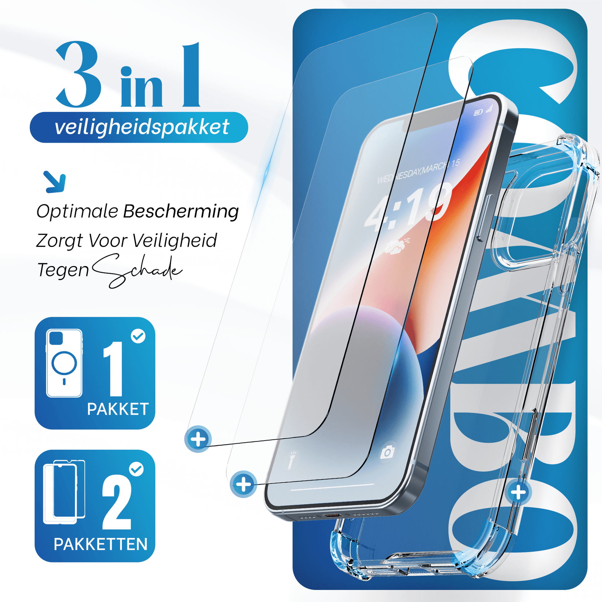 iTech COMBO voor iPhone 14 plus – Complete 3 - in - 1 Bescherming - mijnhoesjesiTech COMBO voor iPhone 14 plus – Complete 3 - in - 1 Bescherming